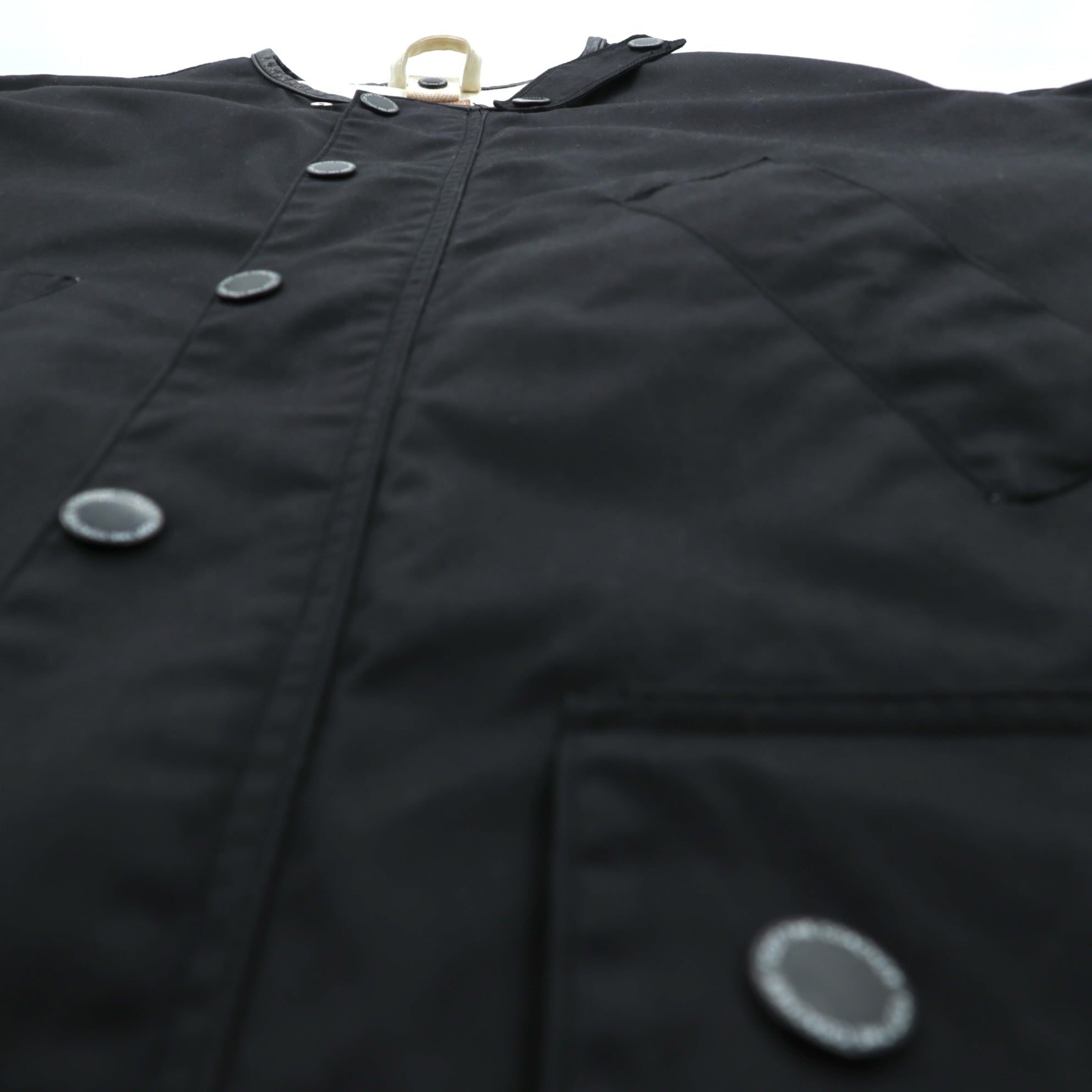 foot the coacher × The British Millerain Co. オイルド ハンティングジャケット ノーカラー ブルゾン L ブラック ダブルジップ 防水 RESISTANT SINGLE JACKET 日本製