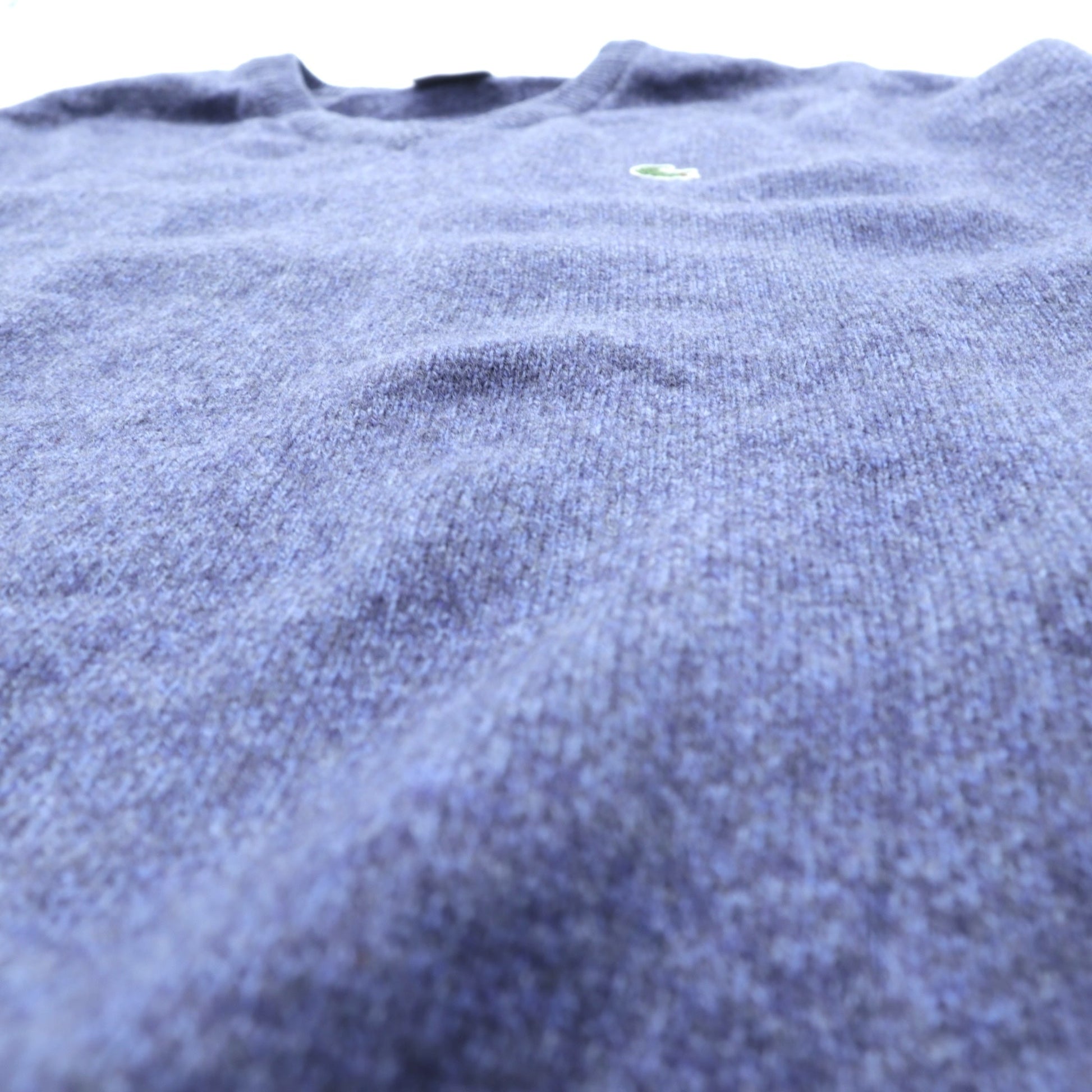LACOSTE 90年代 Vネック ニット セーター XL ネイビー ウール ワンポイントロゴ