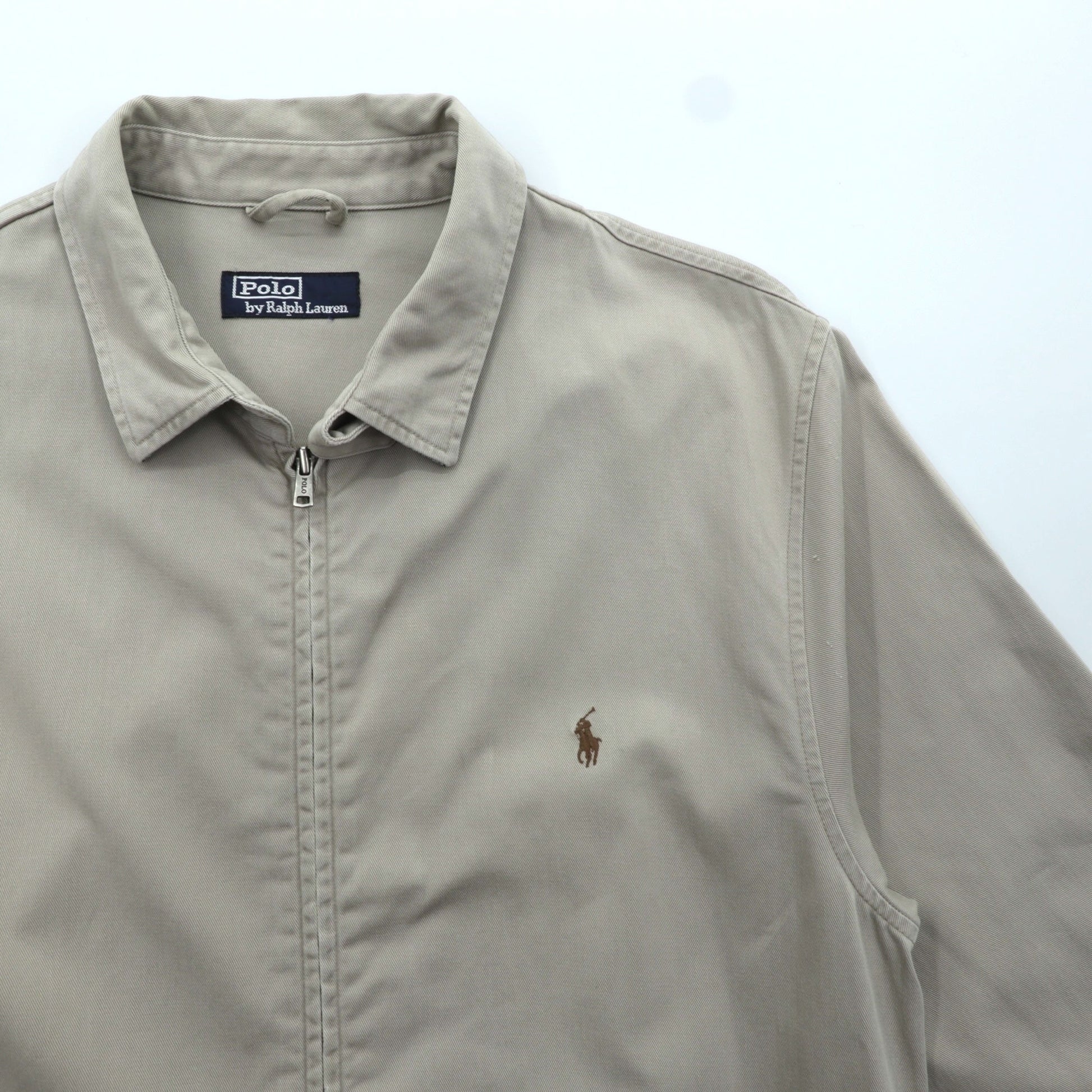 Polo Ralph Lauren 90年代 スウィングトップ ハリントンジャケット XL ベージュ スモールポニー刺繍 チンストラップ