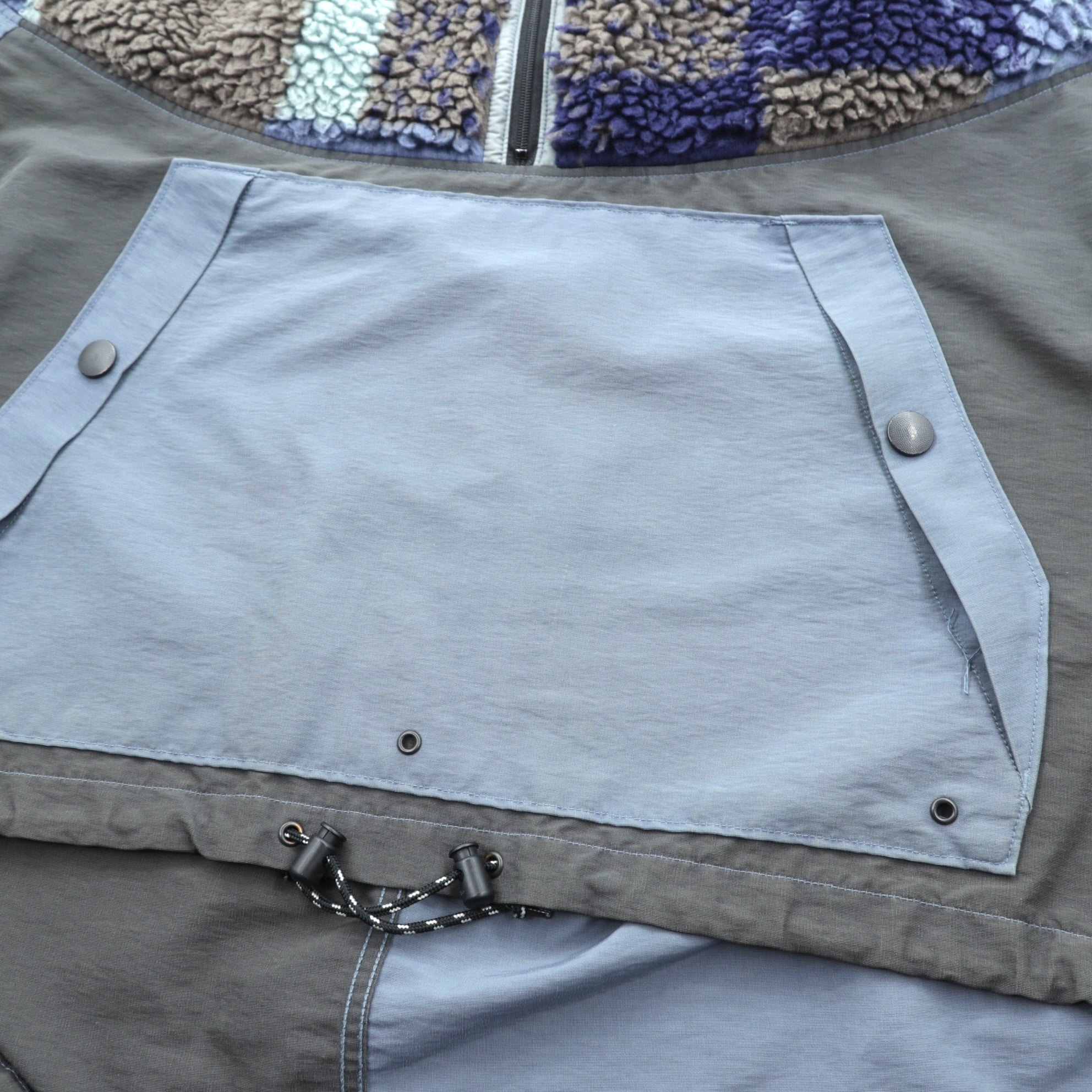 KAPITAL 日本製 60/40 クロス ツギハギ ボア フリースジャケット アノラック L ドローコード TUGIHAGI FLEECE HUTTE ANORAK K2110LJ085