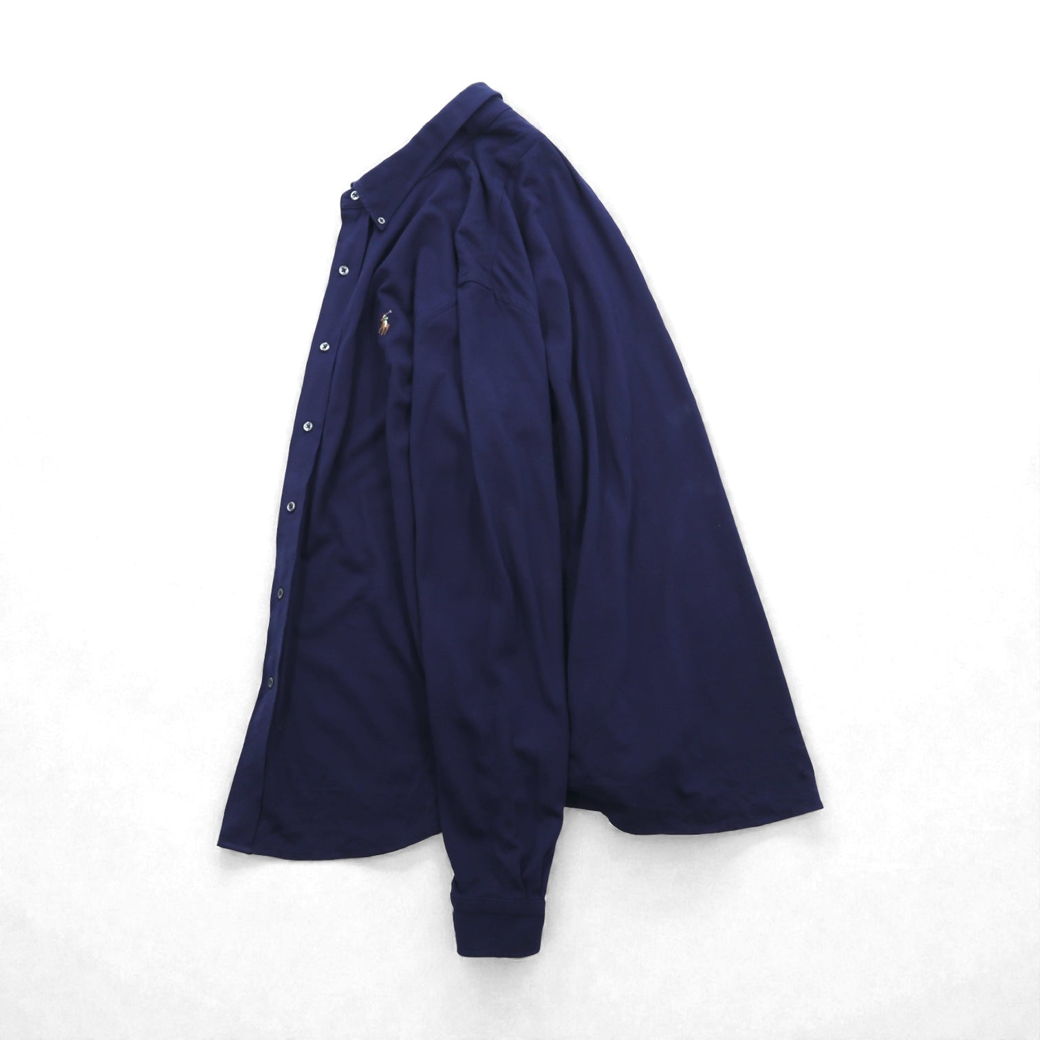 Ralph Lauren ニットオックスフォード ボタンダウン シャツ XL ネイビー KNIT OXFORD スモールポニー刺繍