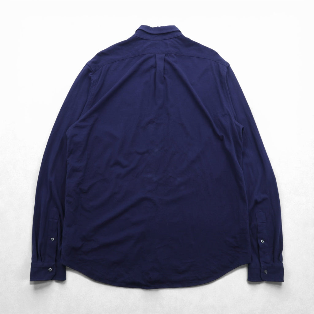 Ralph Lauren ニットオックスフォード ボタンダウン シャツ XL ネイビー KNIT OXFORD スモールポニー刺繍