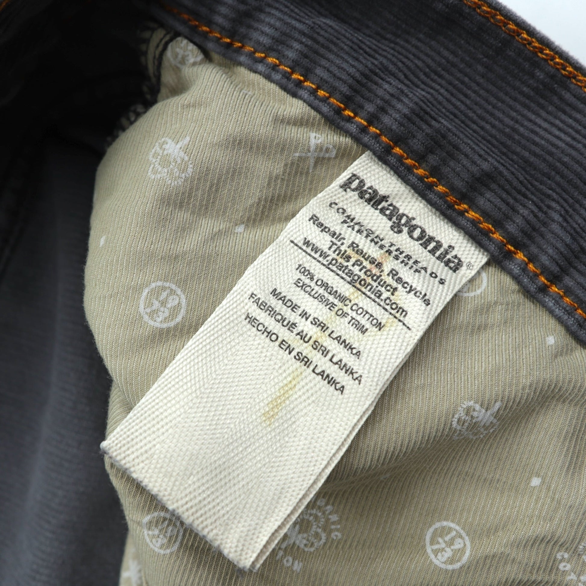 Patagonia コーデュロイ チノパンツ ワークパンツ XL グレー ストレートフィット ORGANIC COTTON 55920
