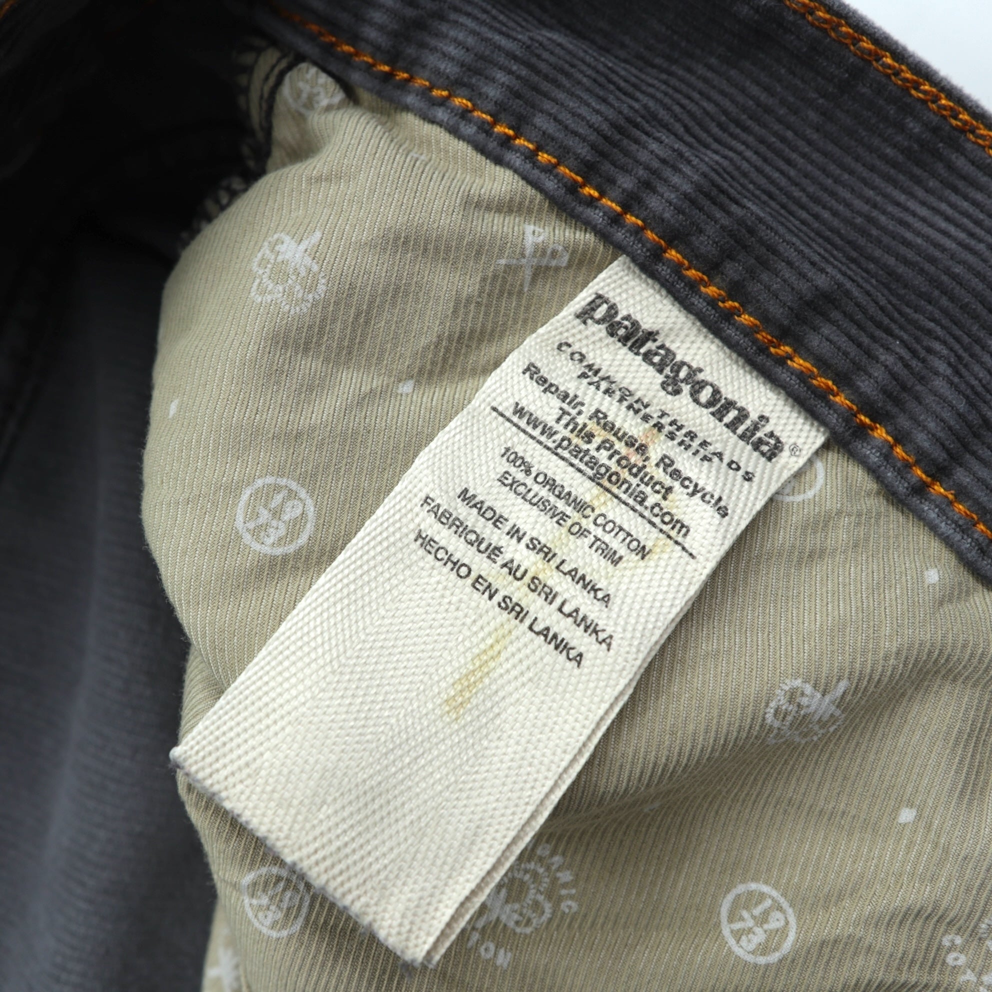 Patagonia コーデュロイ チノパンツ ワークパンツ XL グレー ストレートフィット ORGANIC COTTON 55920