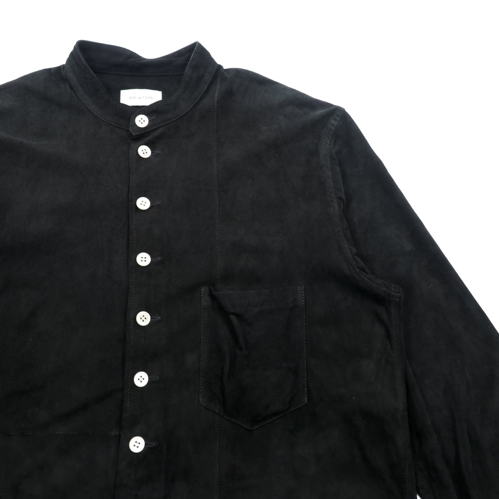 BED J.W FORD 日本製 Suede Leather Blouse シャツ M ブラック カンガルーレザー 夜明け 新世界 21SS-B-BL10