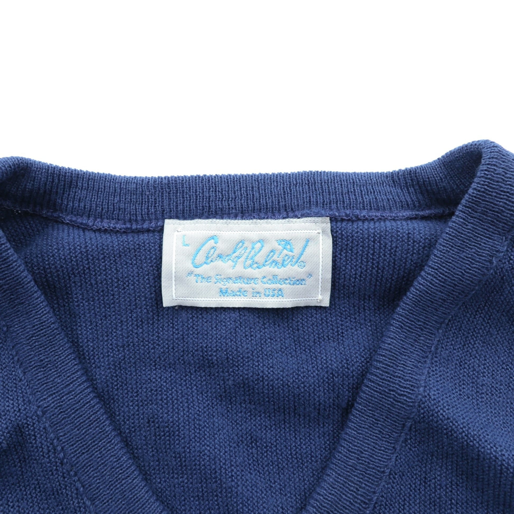 Arnold Palmer 80年代 USA製 ヴィンテージ Vネック ニット セーター L ブルー アクリル The Signature Collection