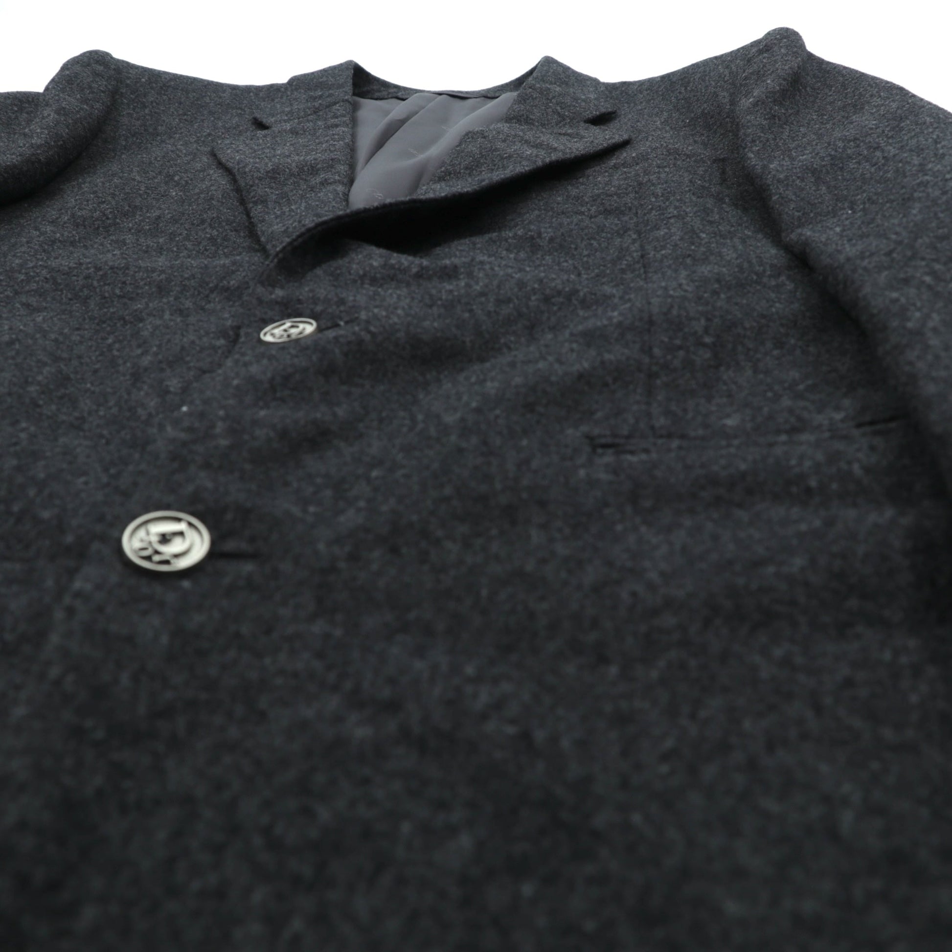 Christian Dior 80年代 日本製 ヴィンテージ ブレザー 2B テーラードジャケット ブレザー XL グレー ウール メタルボタン