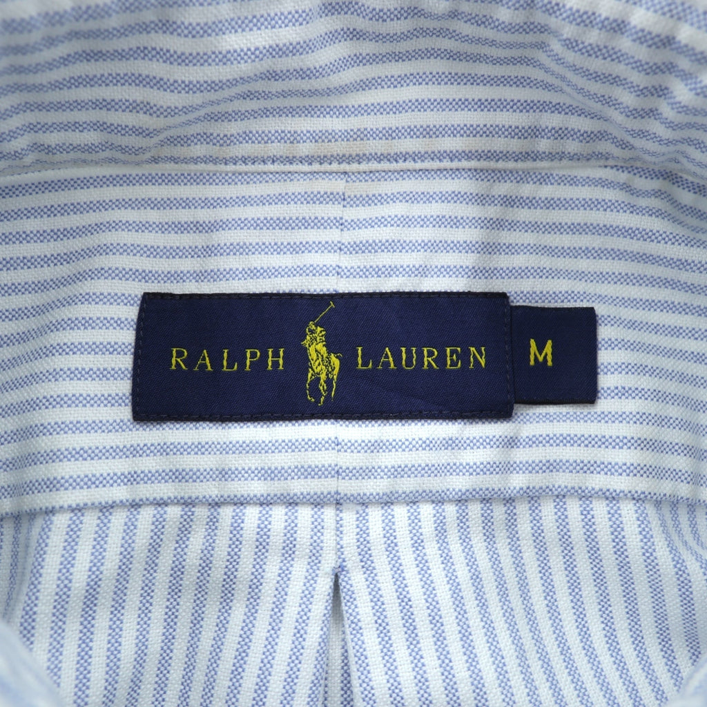 Ralph Lauren オックスフォード ボタンダウン シャツ M ブルー ストライプ スモールポニー刺繍