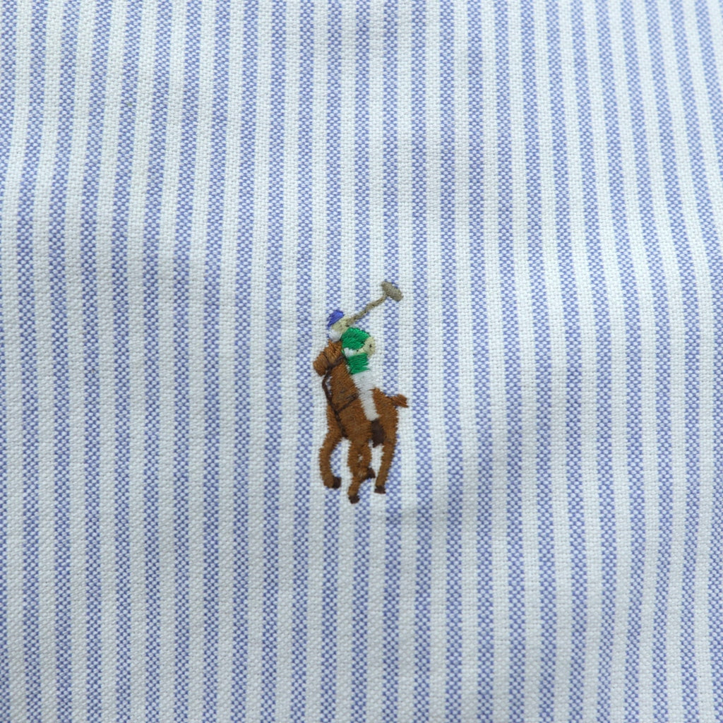 Ralph Lauren オックスフォード ボタンダウン シャツ M ブルー ストライプ スモールポニー刺繍