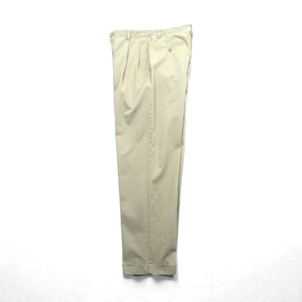 Polo Ralph Lauren 90年代 2タック ワイド チノパンツ スラックス M ベージュ ダブルカフス ポロチノ