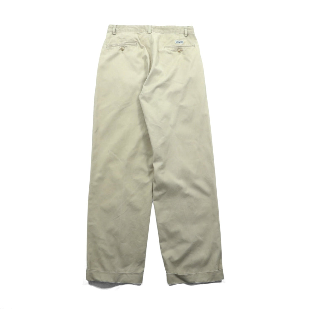Polo Ralph Lauren 90年代 2タック ワイド チノパンツ スラックス M ベージュ ダブルカフス ポロチノ