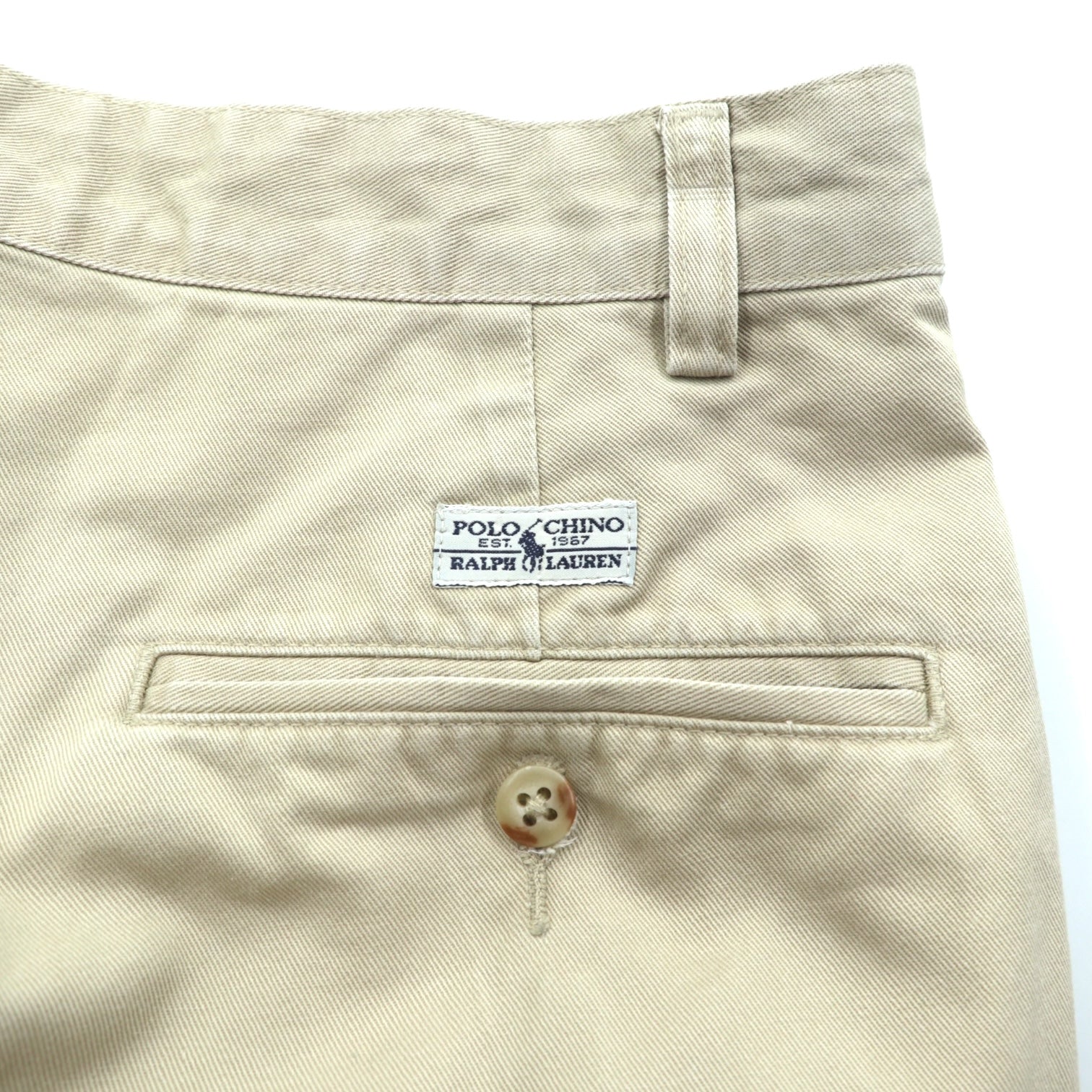 Polo Ralph Lauren 90年代 2タック ワイド チノパンツ スラックス M ベージュ ダブルカフス ポロチノ