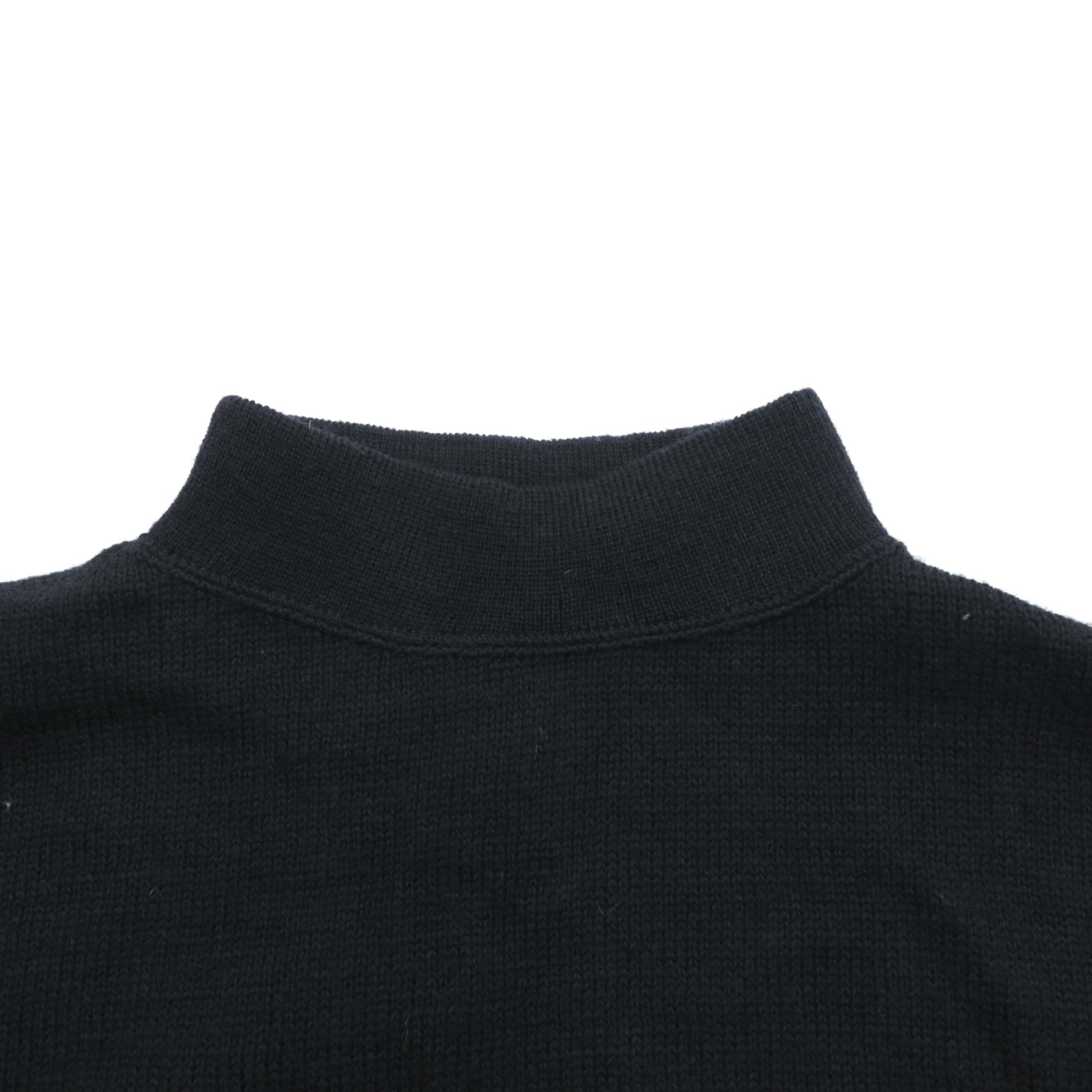 VINTAGE 00年代 US NAVY 米海軍 モックネック ニット セーター M ブラック ウール 8405-01-214-4002 MITTS NITTS INC