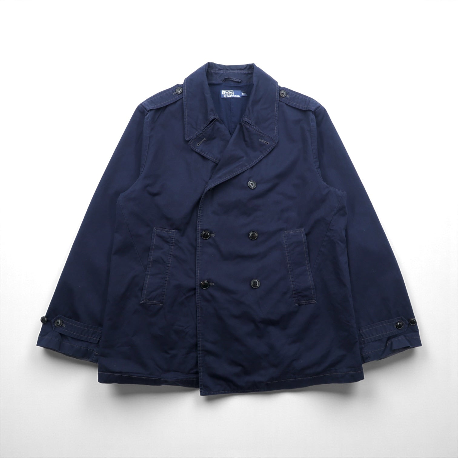 Polo Ralph Lauren 90年代 ミリタリー ダブルブレスト ジャケット ピーコート XL ネイビー エポレット