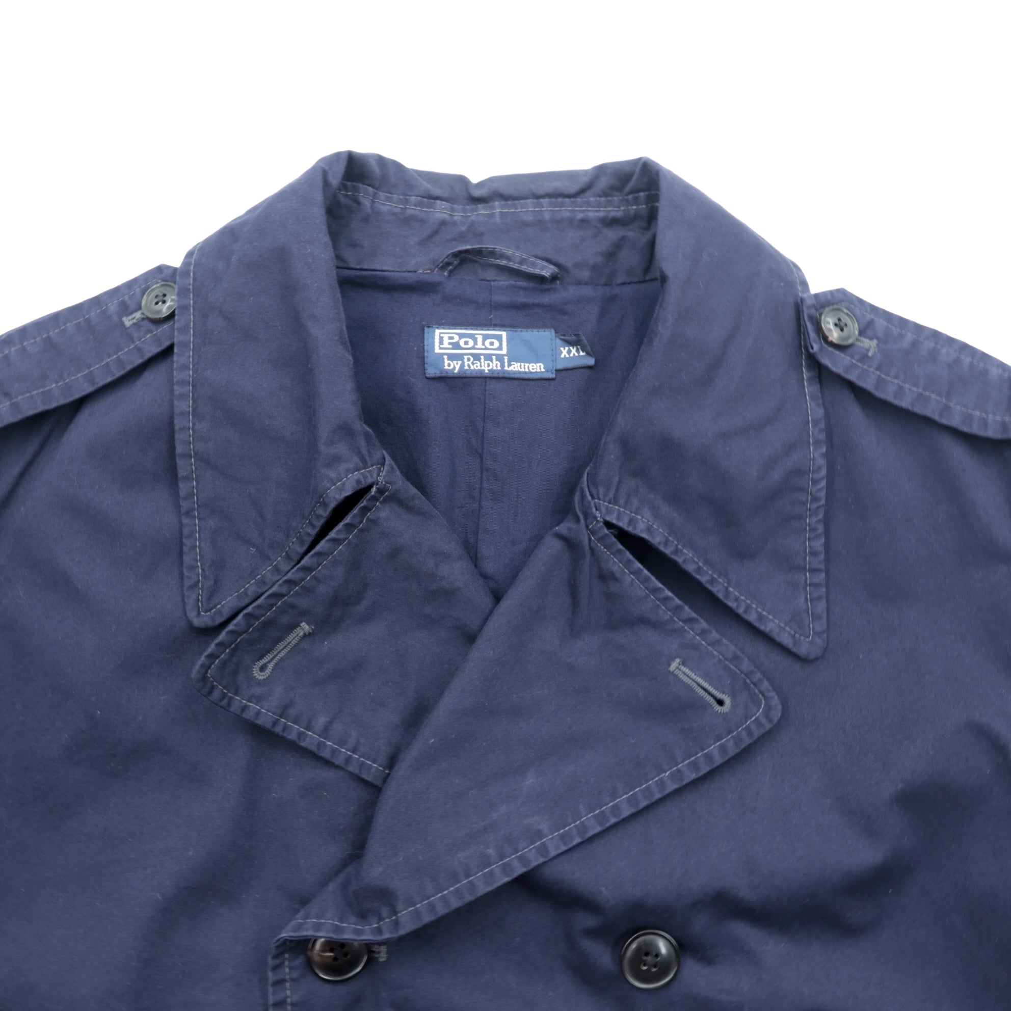 Polo Ralph Lauren 90年代 ミリタリー ダブルブレスト ジャケット ピーコート XL ネイビー エポレット