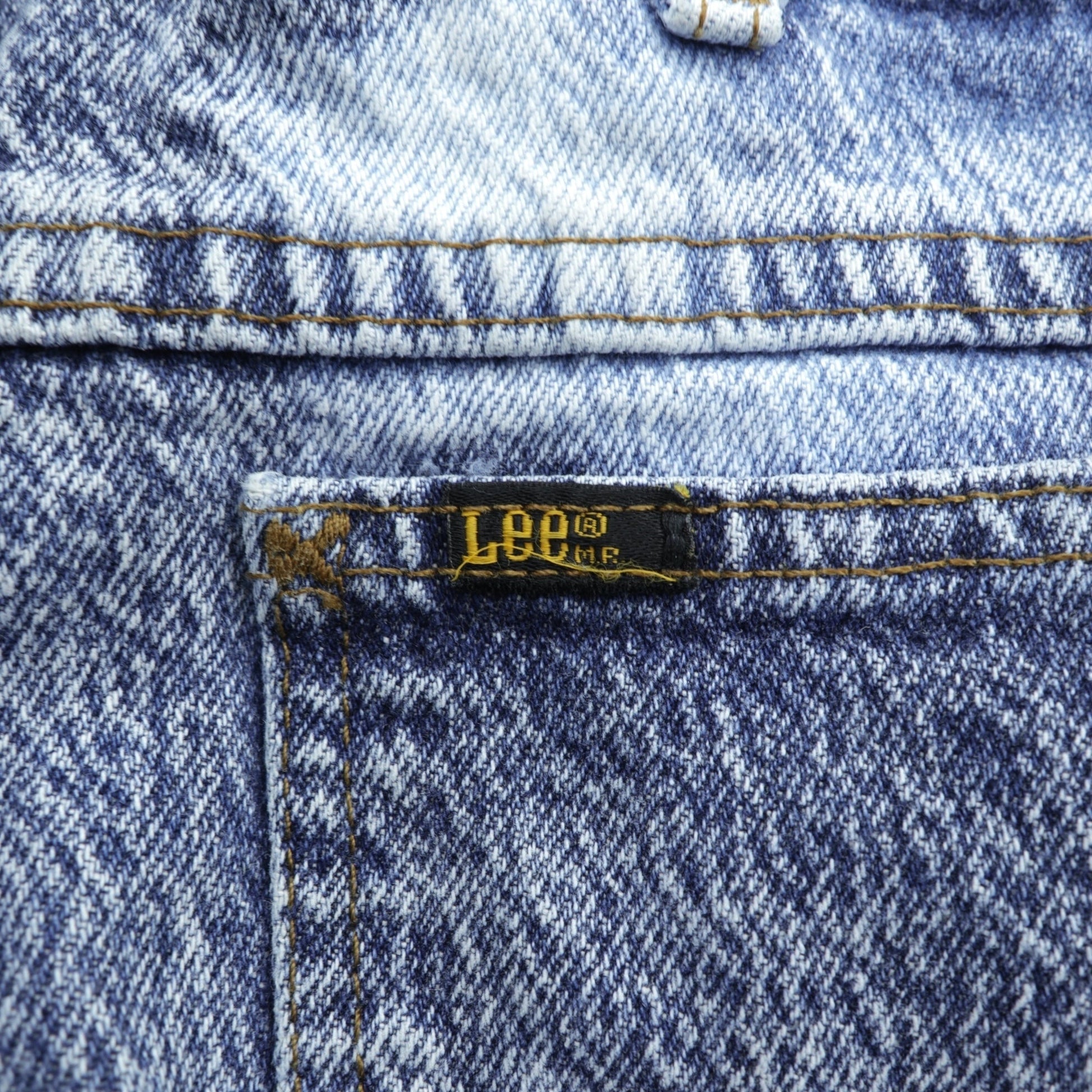 Lee 80年代 USA製 ケミカルウォッシュ デニムパンツ ジーンズ XL インディゴ テーパード 209-6848