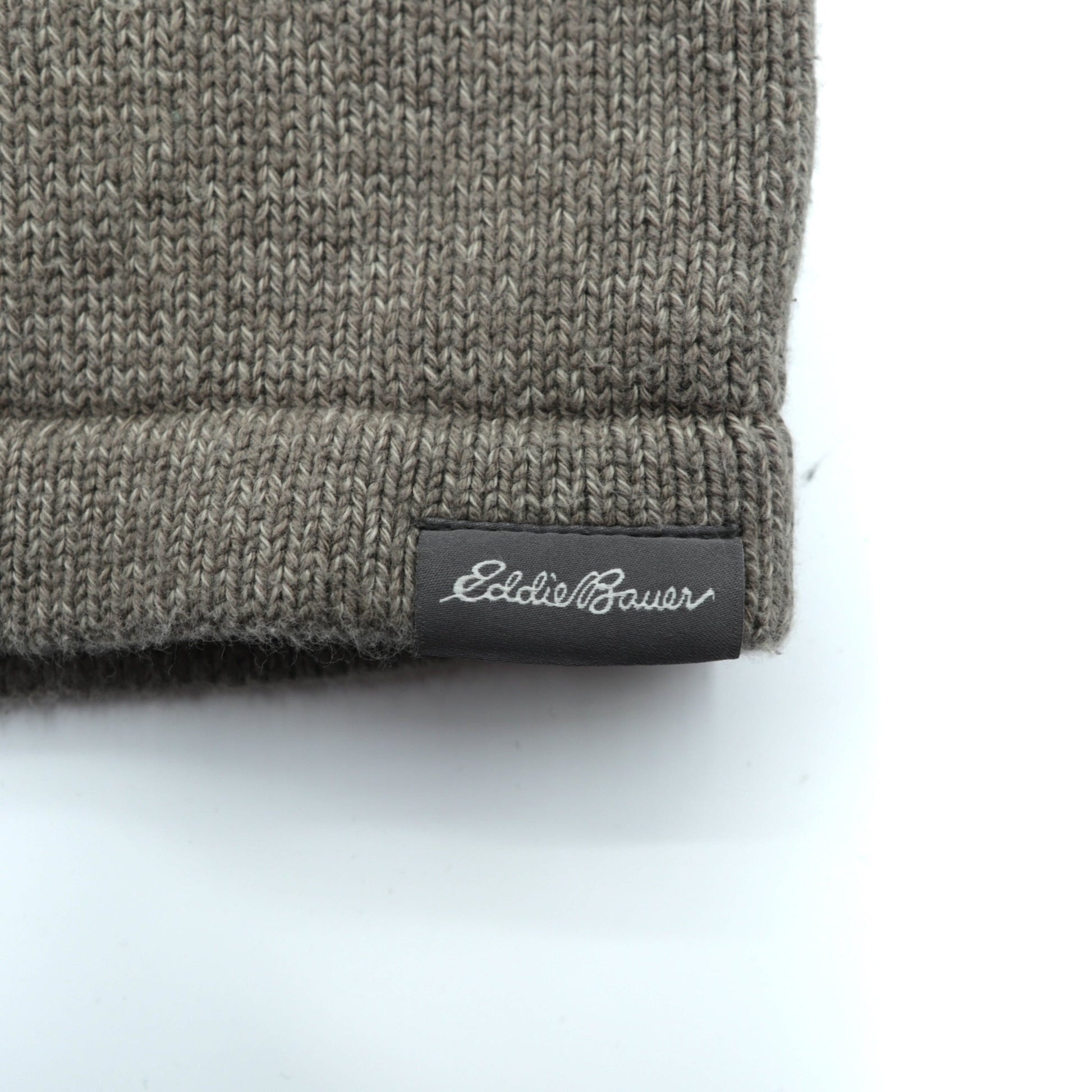 Eddie Bauer 前V クルーネック コットン ニット セーター XL ベージュ ラグランスリーブ