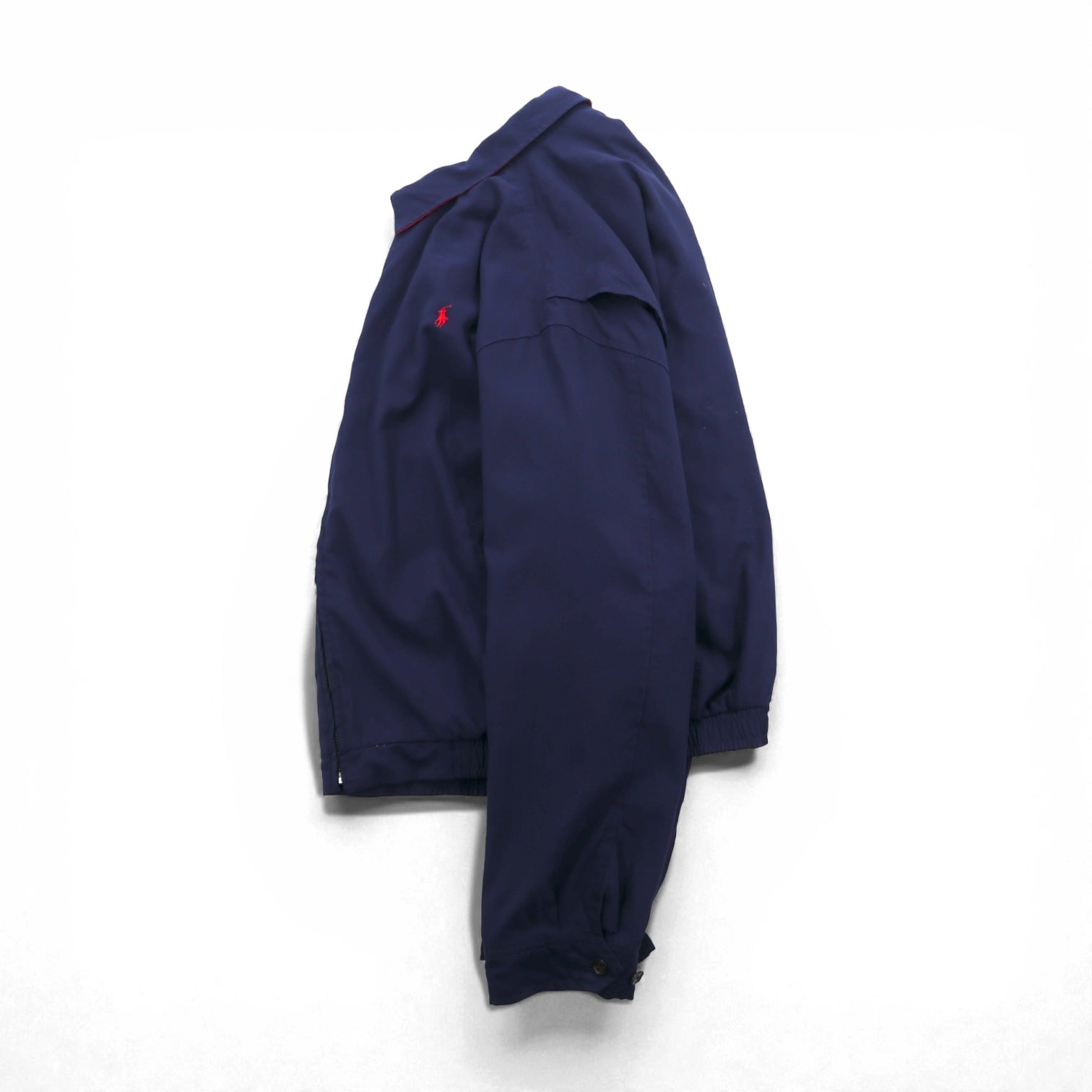 POLO GOLF RALPH LAUREN 90年代 ピーチスキン スウィングトップ ハリントンジャケット XL ネイビー 裏地チェック スモールポニー刺繍 チンストラップ