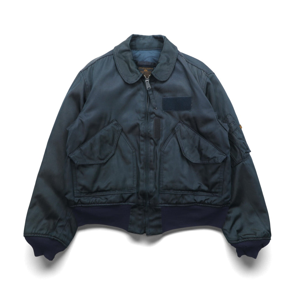 ALPHA INDUSTRIES 90年代 USA製 CWU 45P フライトジャケット L ネイビー 難燃性 短丈 ボロ