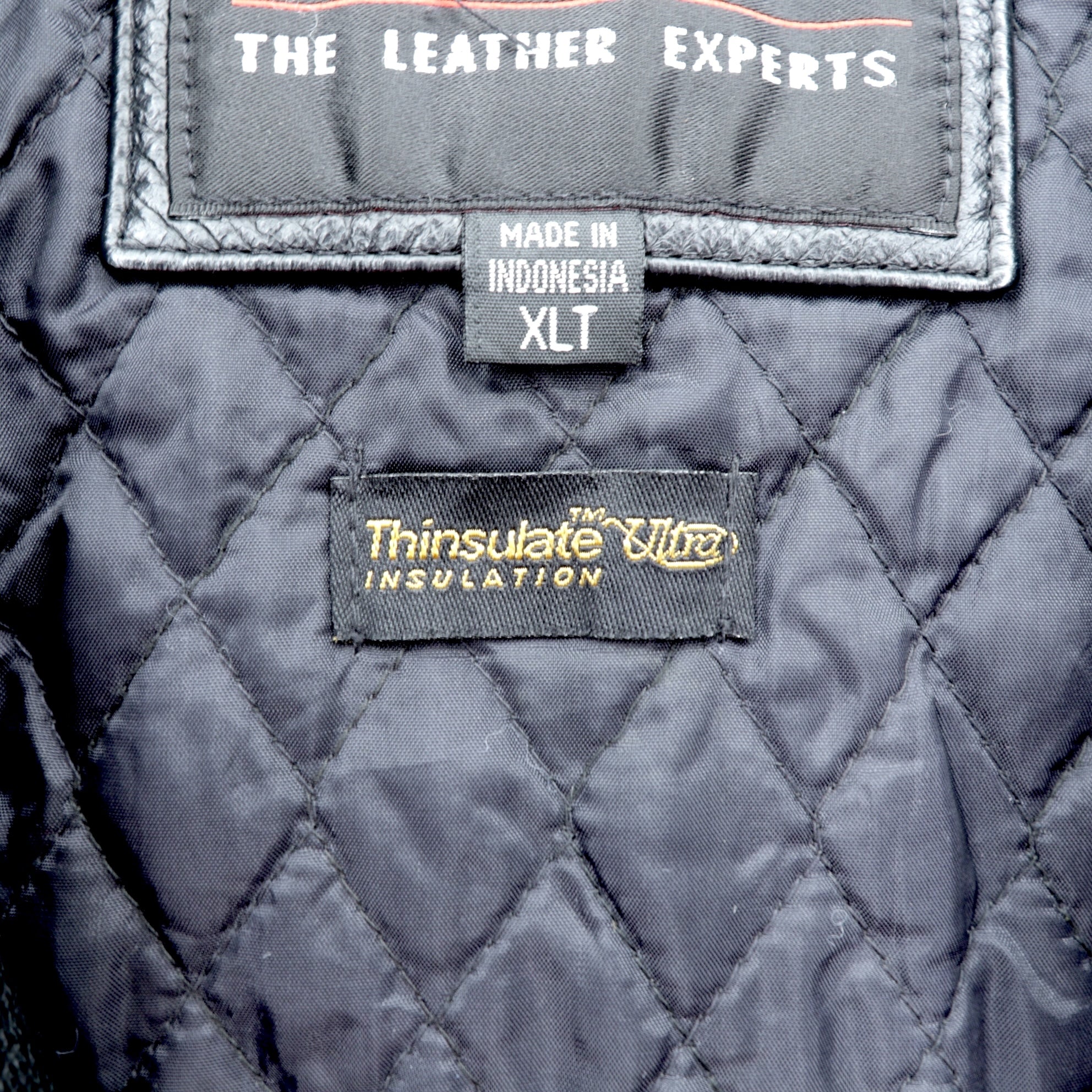 WILSONS 90年代 レザージャケット 中綿 Thinsulate Ultra ライダース XL ブラック 襟付き キルティングライナー 着脱式 ジップアップ