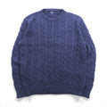 J.CREW フィッシャーマン アラン ニット セーター M ネイビー コットン ケーブル編み