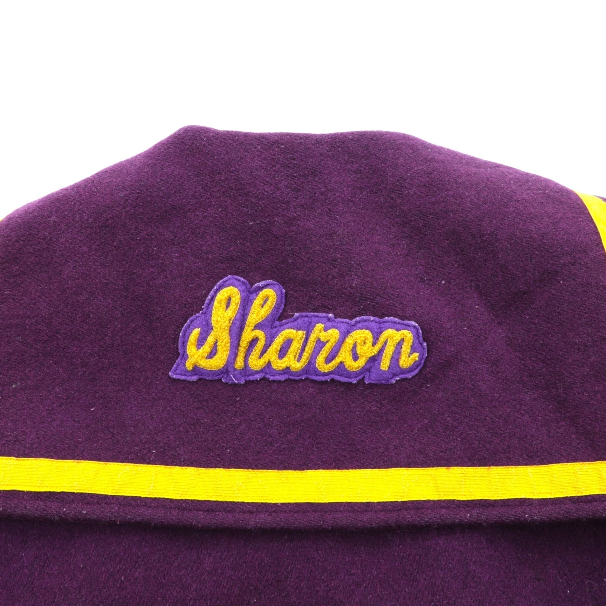 BELL'S SPORTING GOODS 70s USA Vintageスタジャンレタード  Varsity Jacket  XL ウール 袖PUレザー セーラーカラー ワッペン 短丈 70年代 USA製