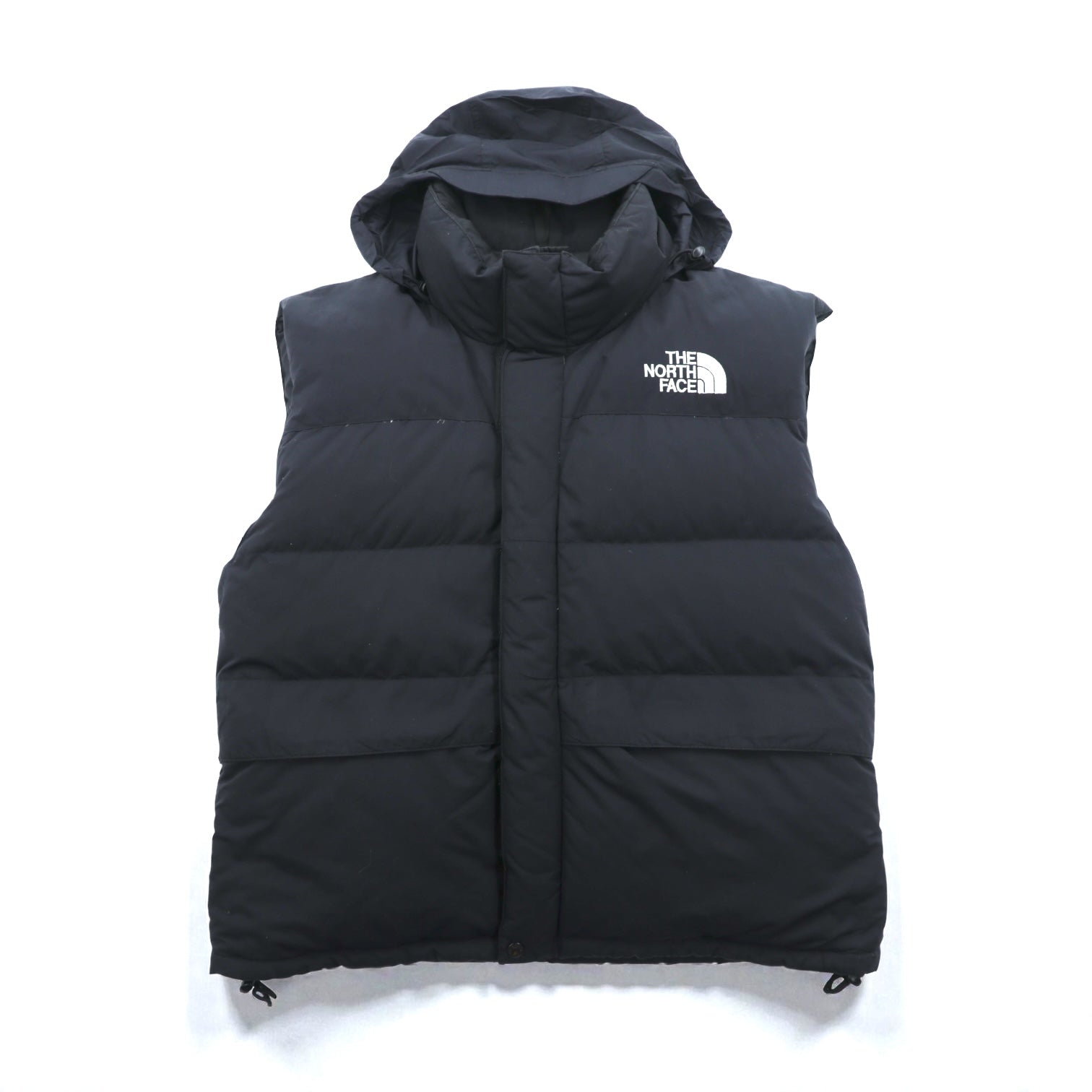THE NORTH FACE ヌプシ グースインサレーションベスト L パーカー収納式 ドローコード ダブルジップ スタンドカラー