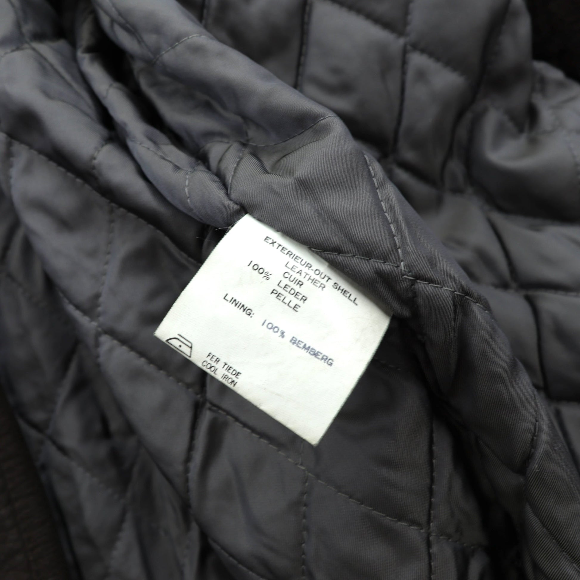 BEAMS 90年代 ショールカラー ダブルブレスト ムートンステンカラーコート M ブラウン レザー キルティング裏地 LEATHER WORKS EXCLUSIVELY BEAMS