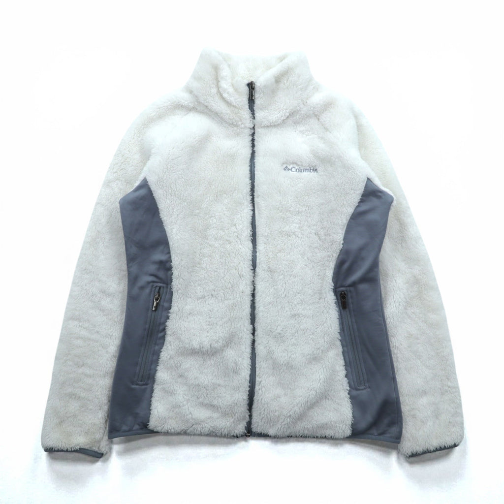 Columbia パイル フリースジャケット L ホワイト スタンドカラー FAST BEAUTY PLUSH XL6620