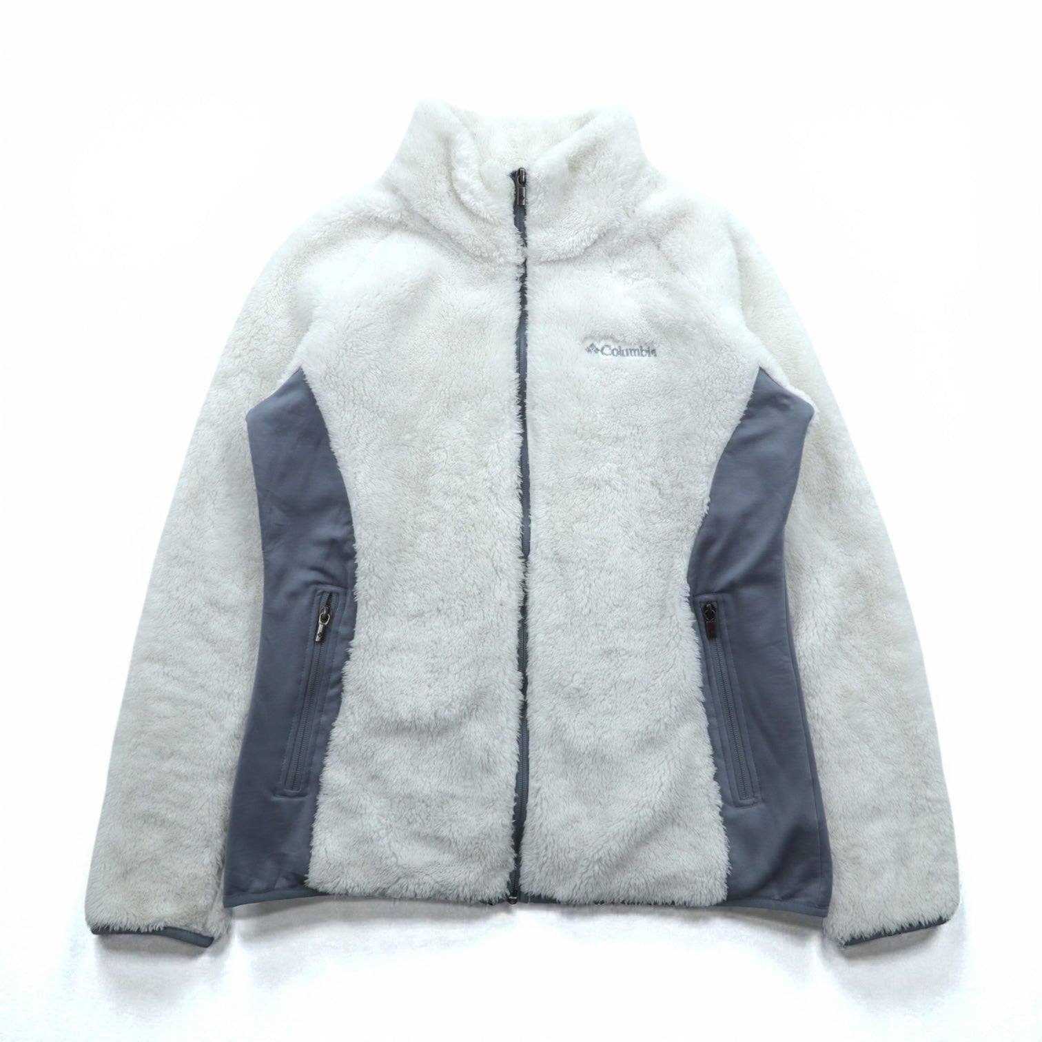 Columbia パイル フリースジャケット L ホワイト スタンドカラー FAST BEAUTY PLUSH XL6620