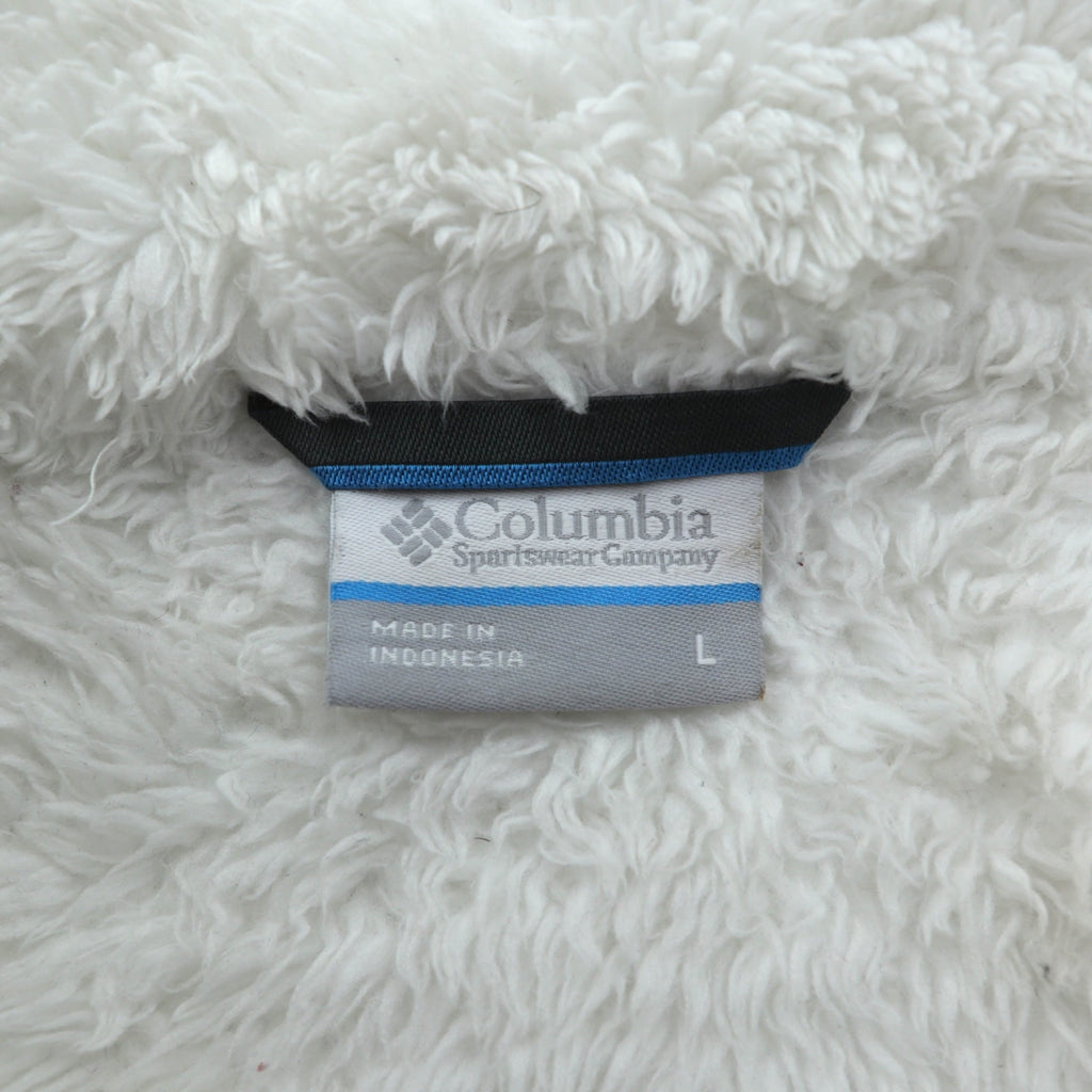 Columbia パイル フリースジャケット L ホワイト スタンドカラー FAST BEAUTY PLUSH XL6620