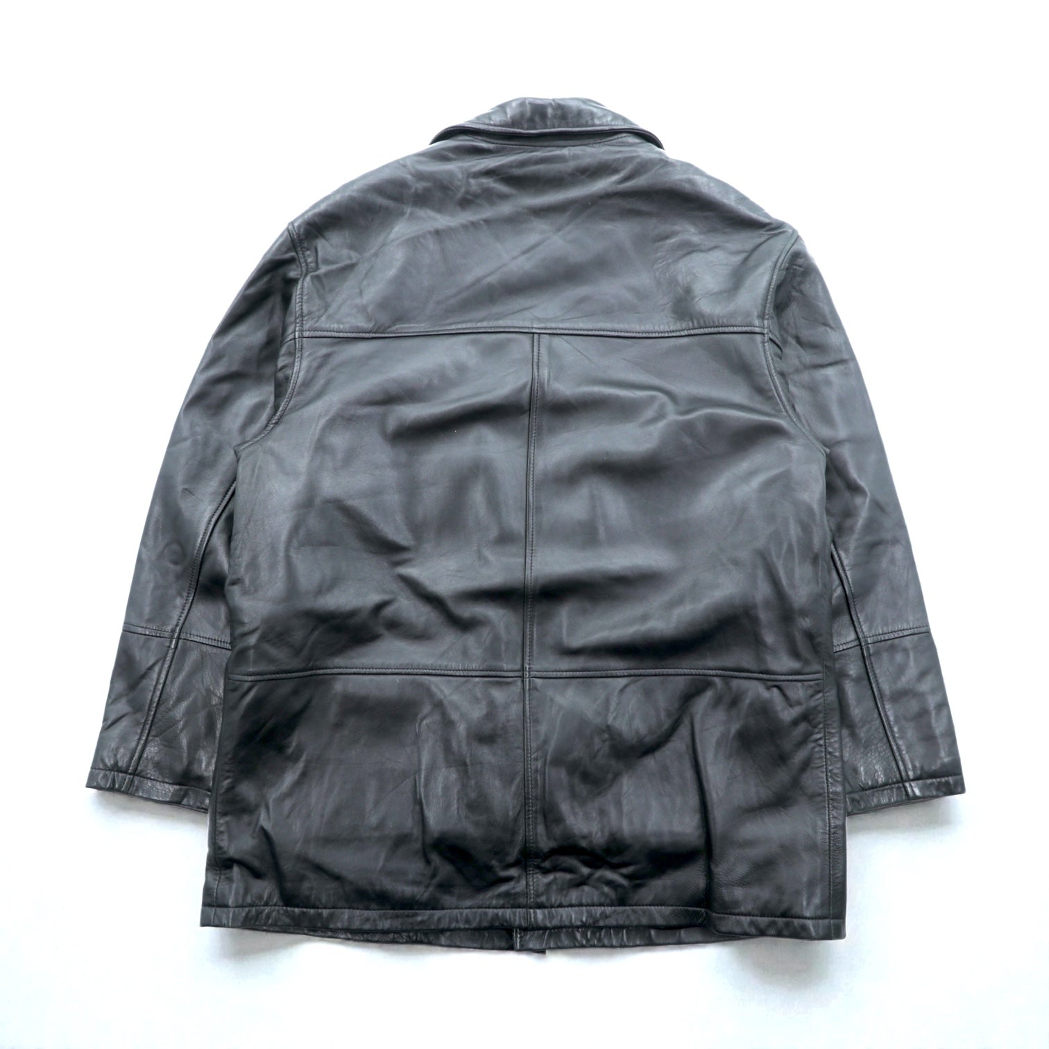 Action 90s Vintage Black Leather 3B カーコート レザー コート L キルティングライナー 着脱式 THE OLDE HIDE HOUSE