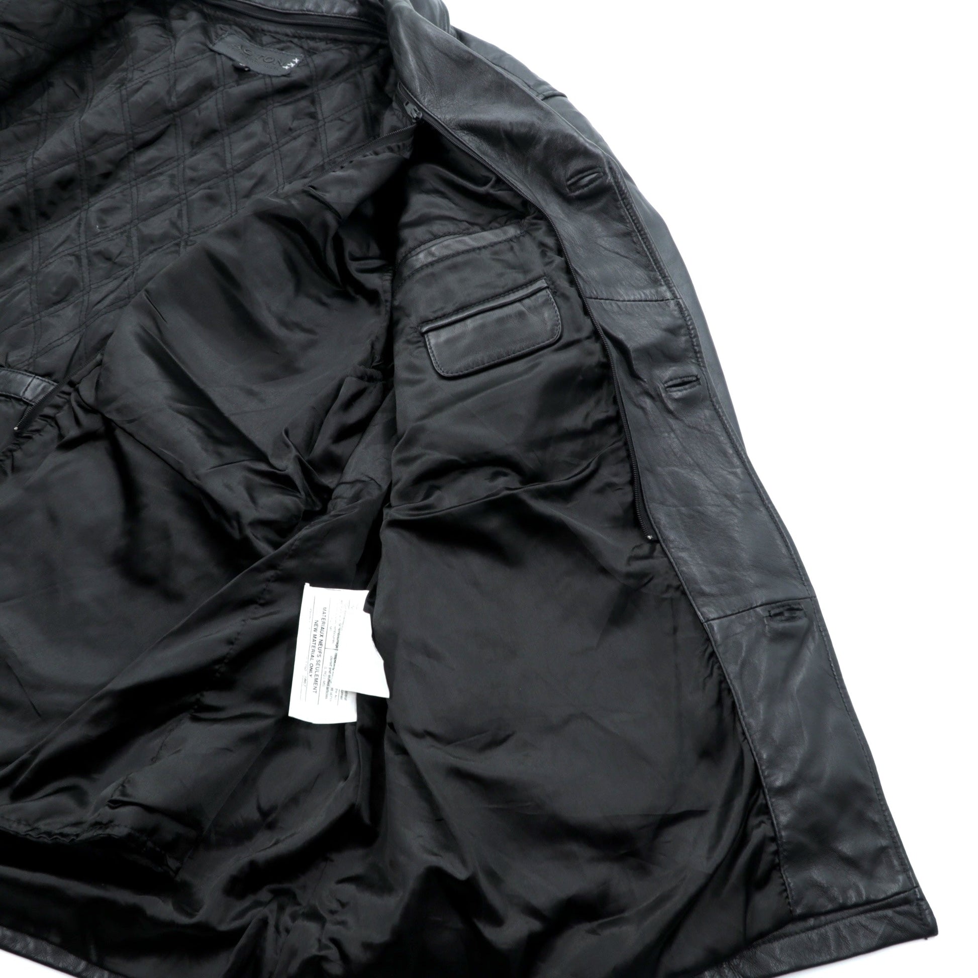 Action 90s Vintage Black Leather 3B カーコート レザー コート L キルティングライナー 着脱式 THE OLDE HIDE HOUSE