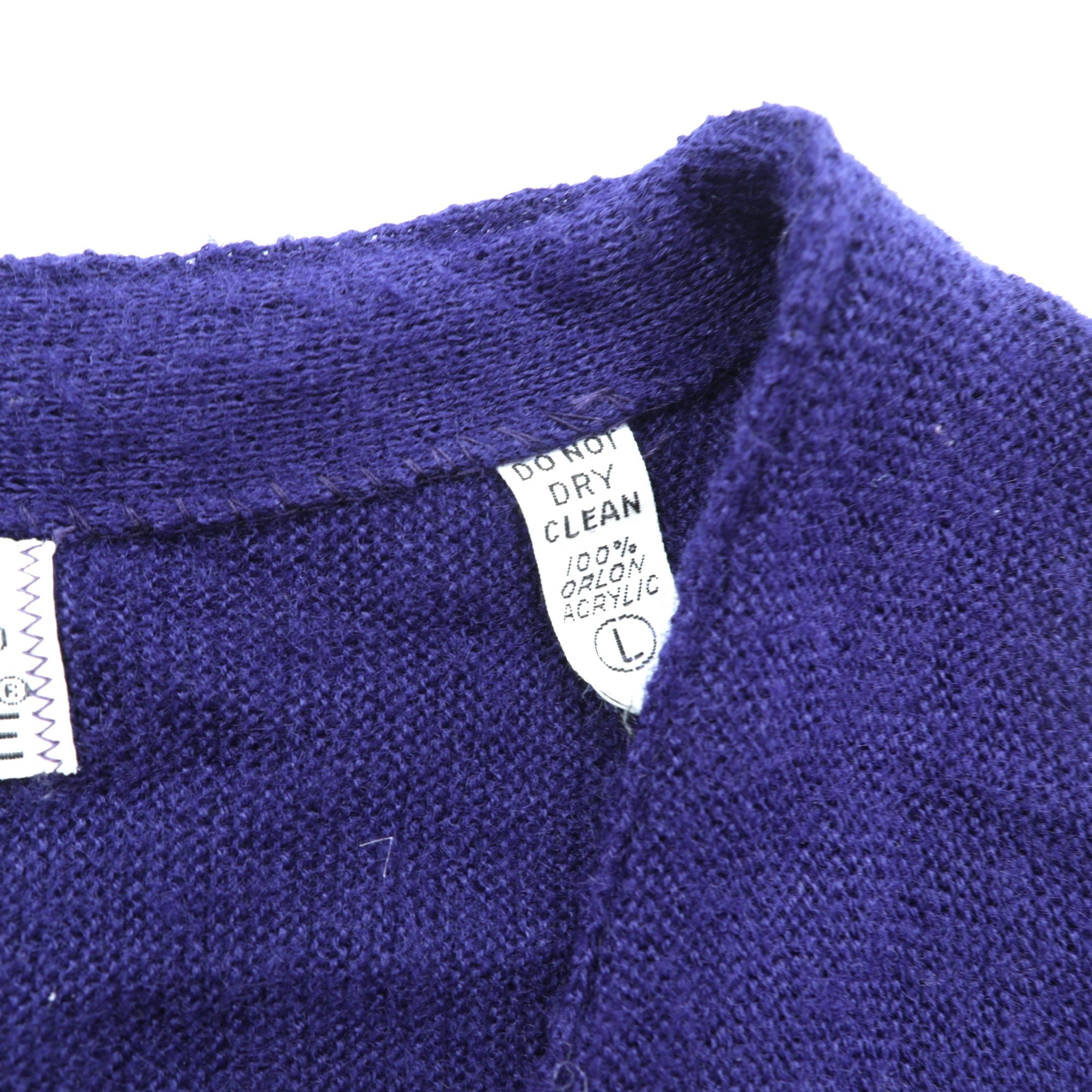 IZOD LACOSTE 70年代 Vネック ニット カーディガン L ネイビー アクリル 糸巻タグ