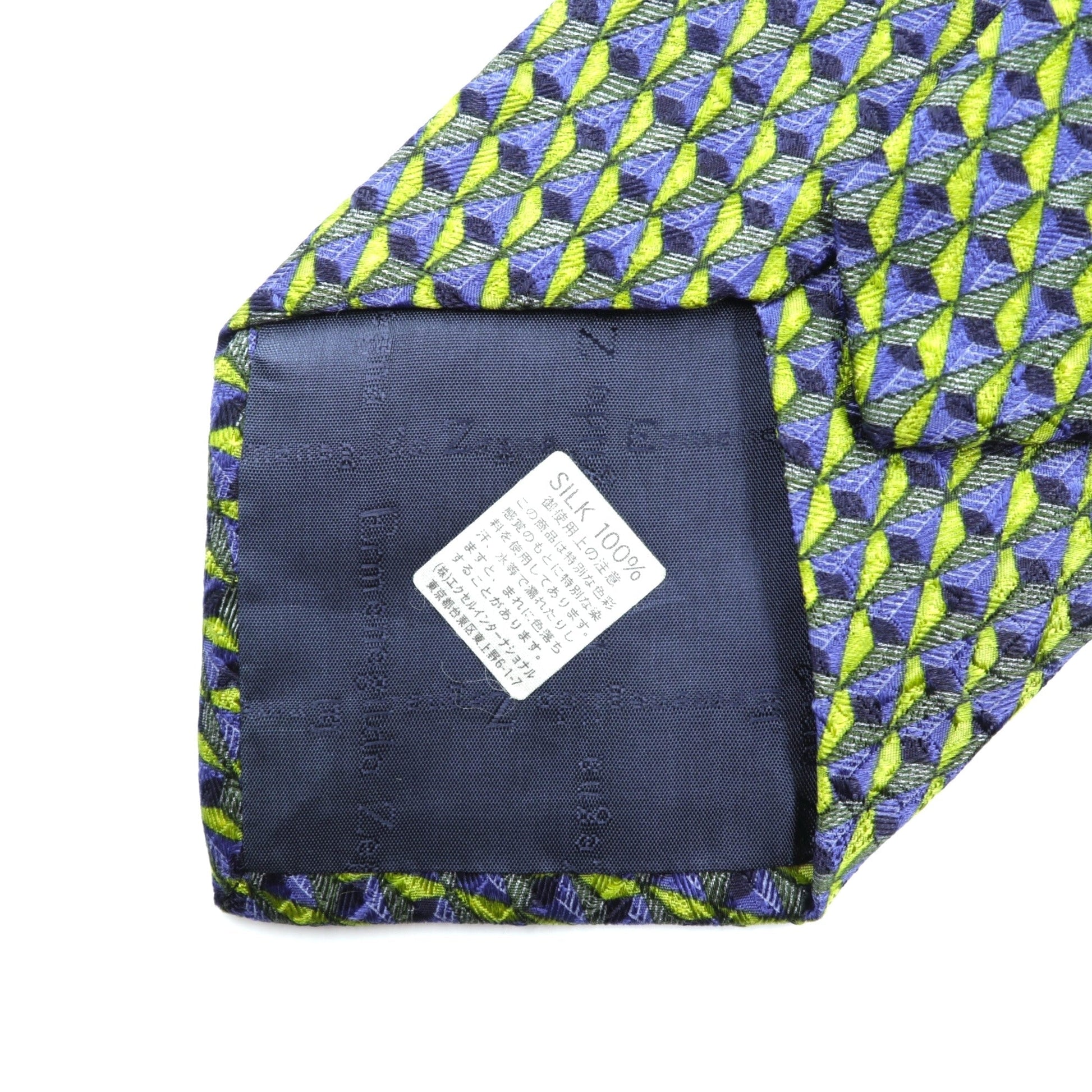 Ermenegildo Zegna ネクタイ シルク 総柄 ジオメトリック 幾何学模様 イタリア製