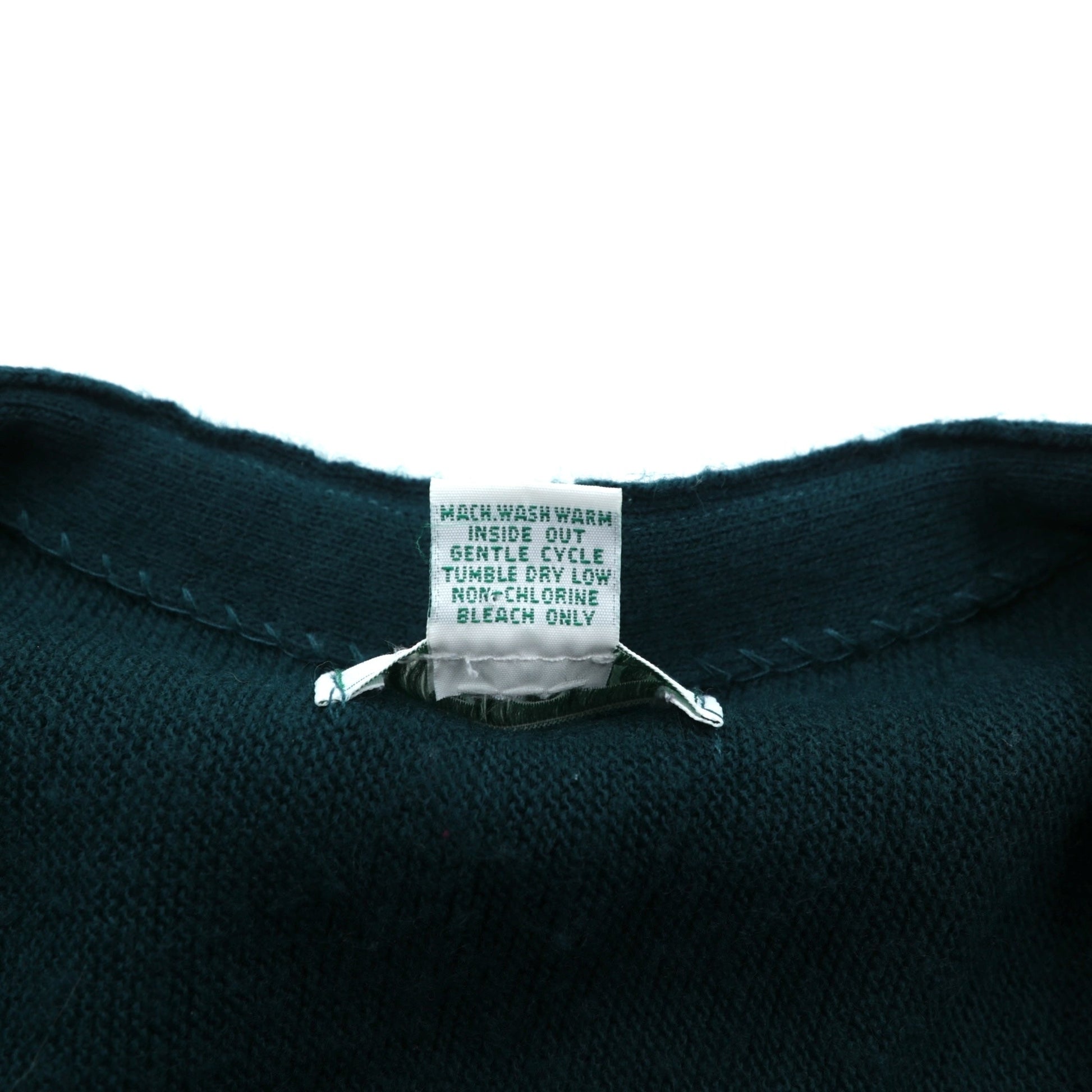 IZOD 90年代 USA製 Vネック ニット カーディガン XL グリーン アクリル ワンポイントロゴ