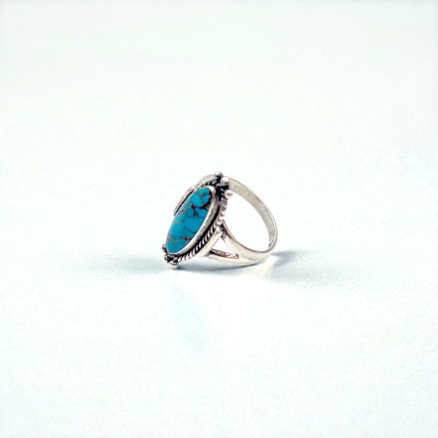 Vintage Navajo Indian Jewelry Ring ナバホ族 ターコイズ リング 指輪 16号 シルバー STERLING ホールマーク 刻印