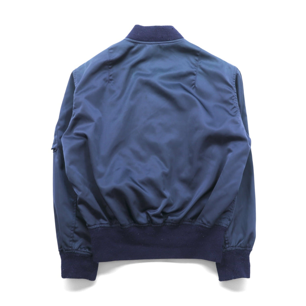 Vintage 80s MA-1 Bomber Jacket フライトジャケット M ネイビー ナイロン 棒TALON 80年代