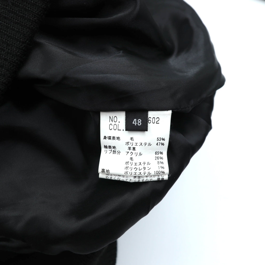 THE TWELVE ( ato ) スタジャン M ネイビー ウール ダブルジップ 袖ラムレザー リブライン WBL-4602