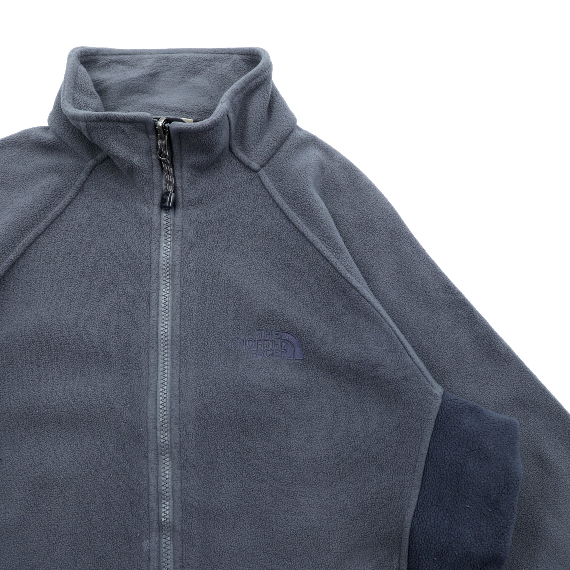 THE NORTH FACE スタンドカラー フルジップ フリースジャケット M ドローコード グレー