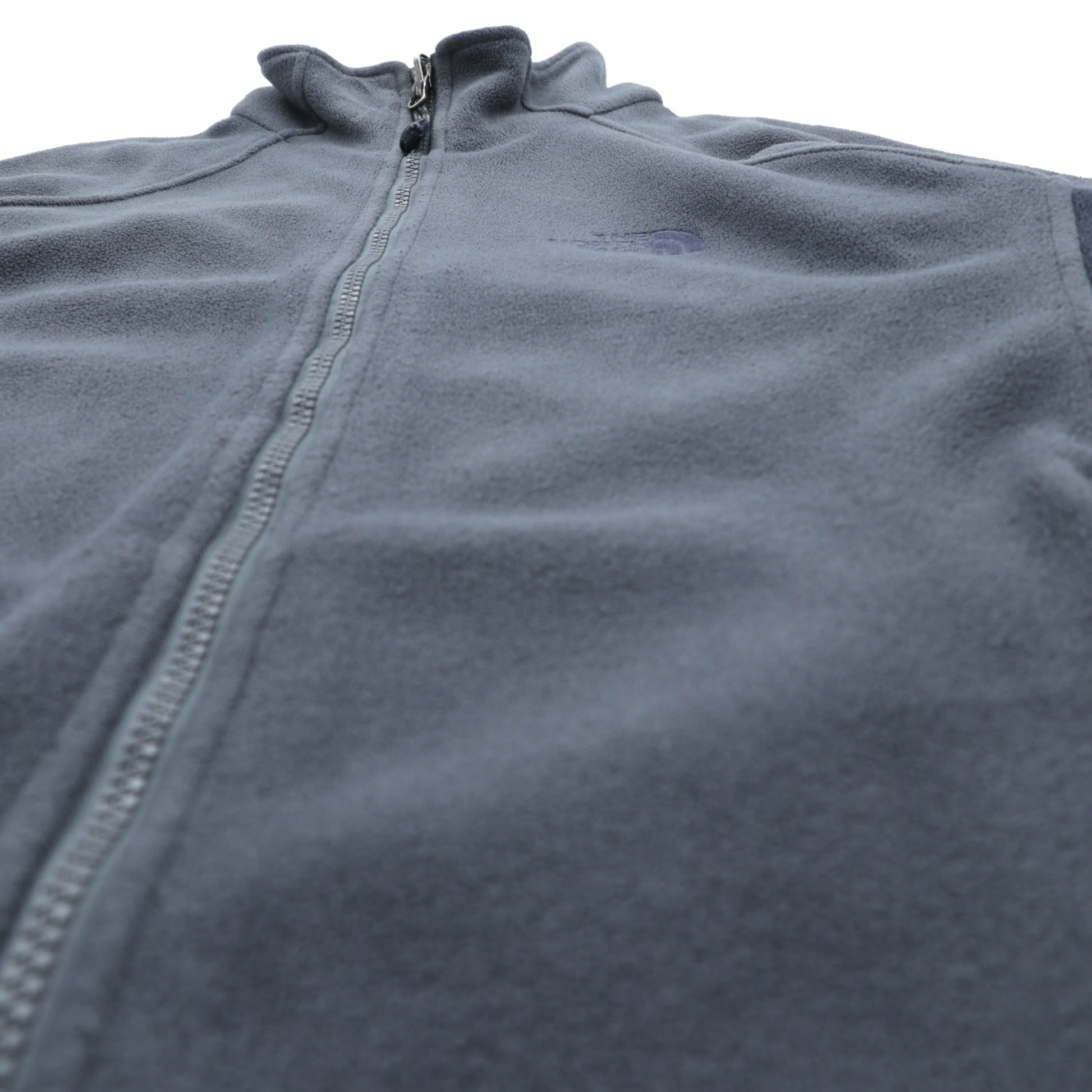 THE NORTH FACE スタンドカラー フルジップ フリースジャケット M ドローコード グレー