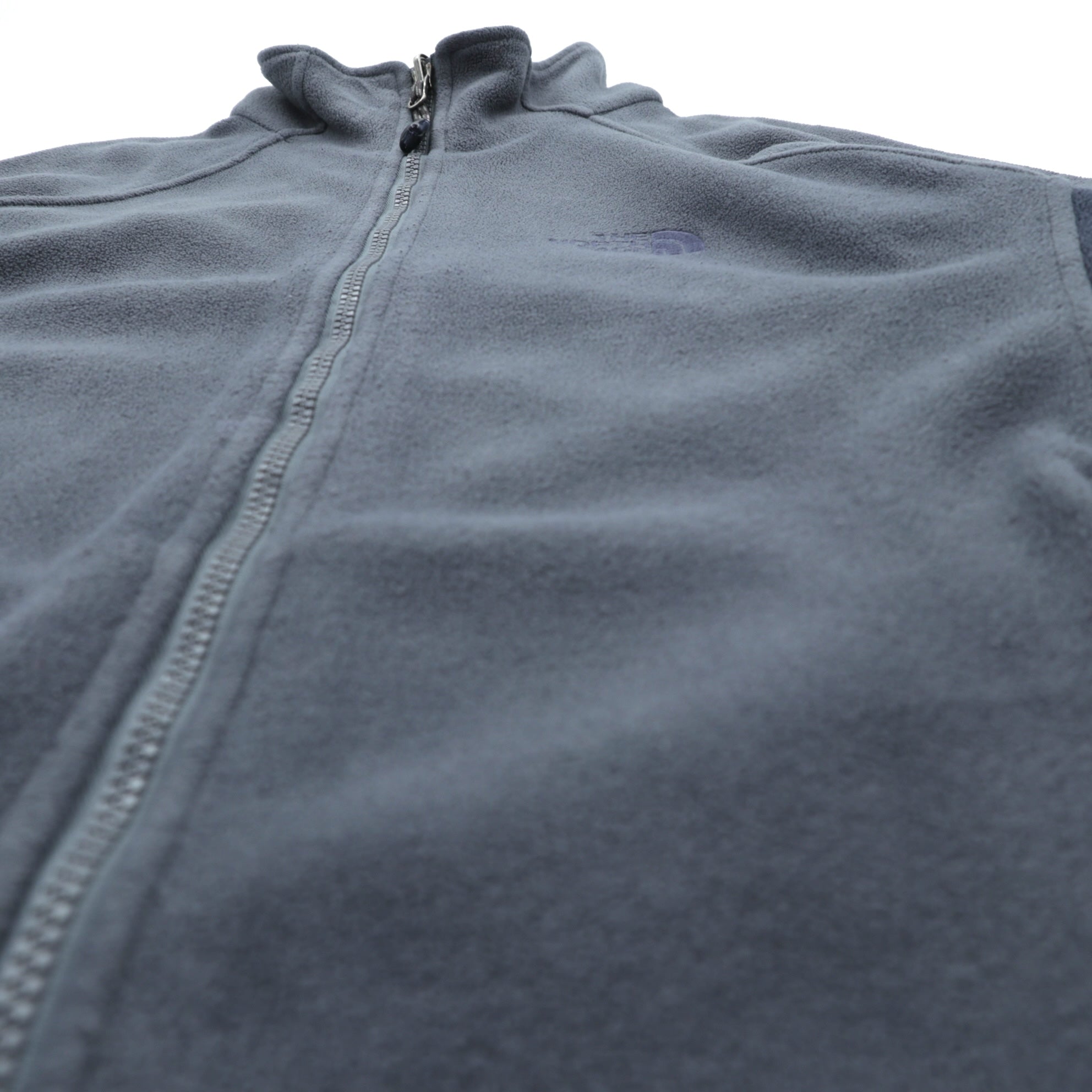 THE NORTH FACE スタンドカラー フルジップ フリースジャケット M ドローコード グレー