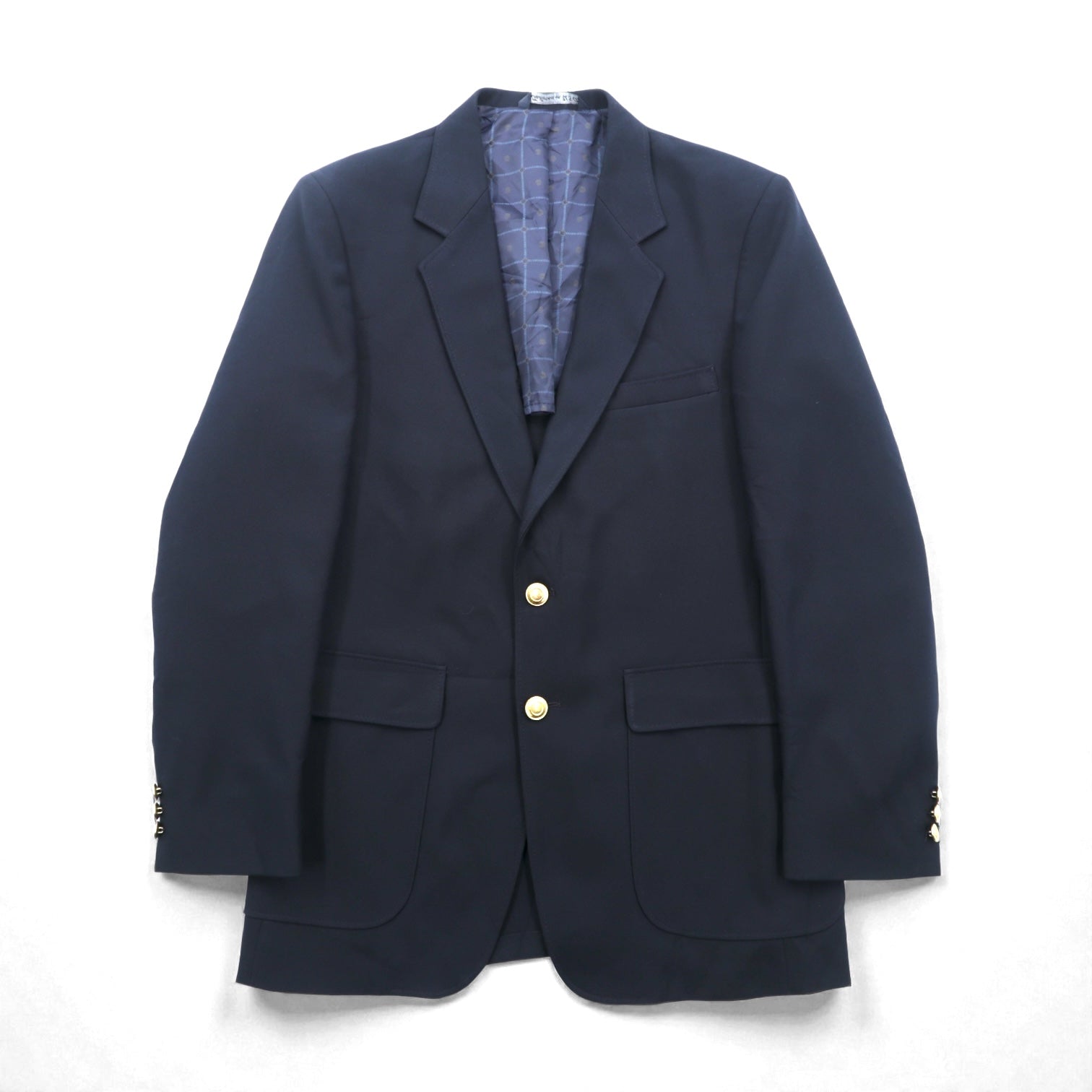 Sears 70年代 USA製 2B テーラードジャケット ブレザー M ネイビー 金ボタン 紺ブレ PERMA-PREST CLASSIC COLLECTION