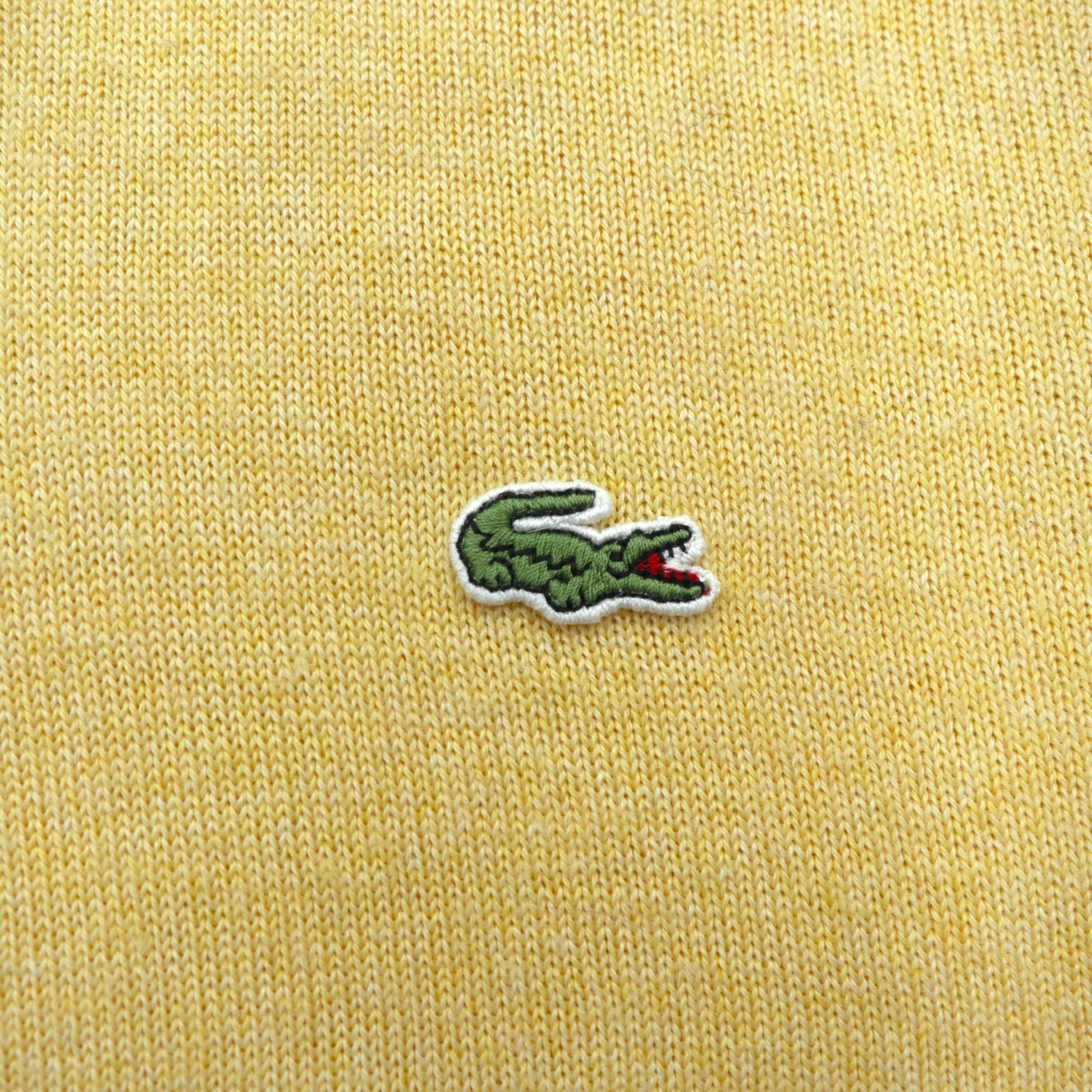 LACOSTE 80年代 ニット セーター L イエロー ウール ワンポイントロゴ
