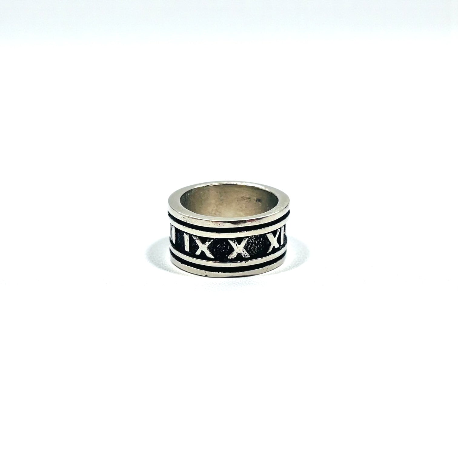 Vintage Silver Ring ローマ数字 リング 指輪 19号 シルバー SILVER 925 ワイド ゴシック