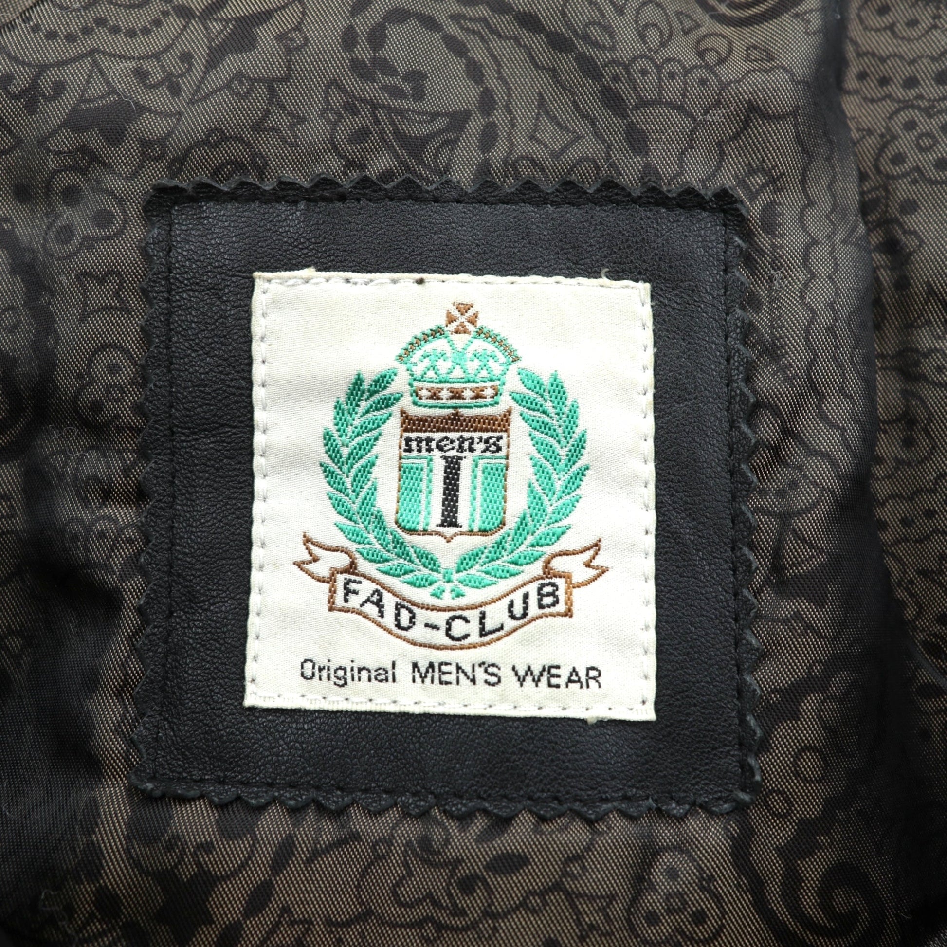 FAD CLUB 90年代 ヴィンテージ ラムレザー フィールドフード モッズコート L イタリアンレザー フード着脱式 ドローコード 裏地ペイズリー柄
