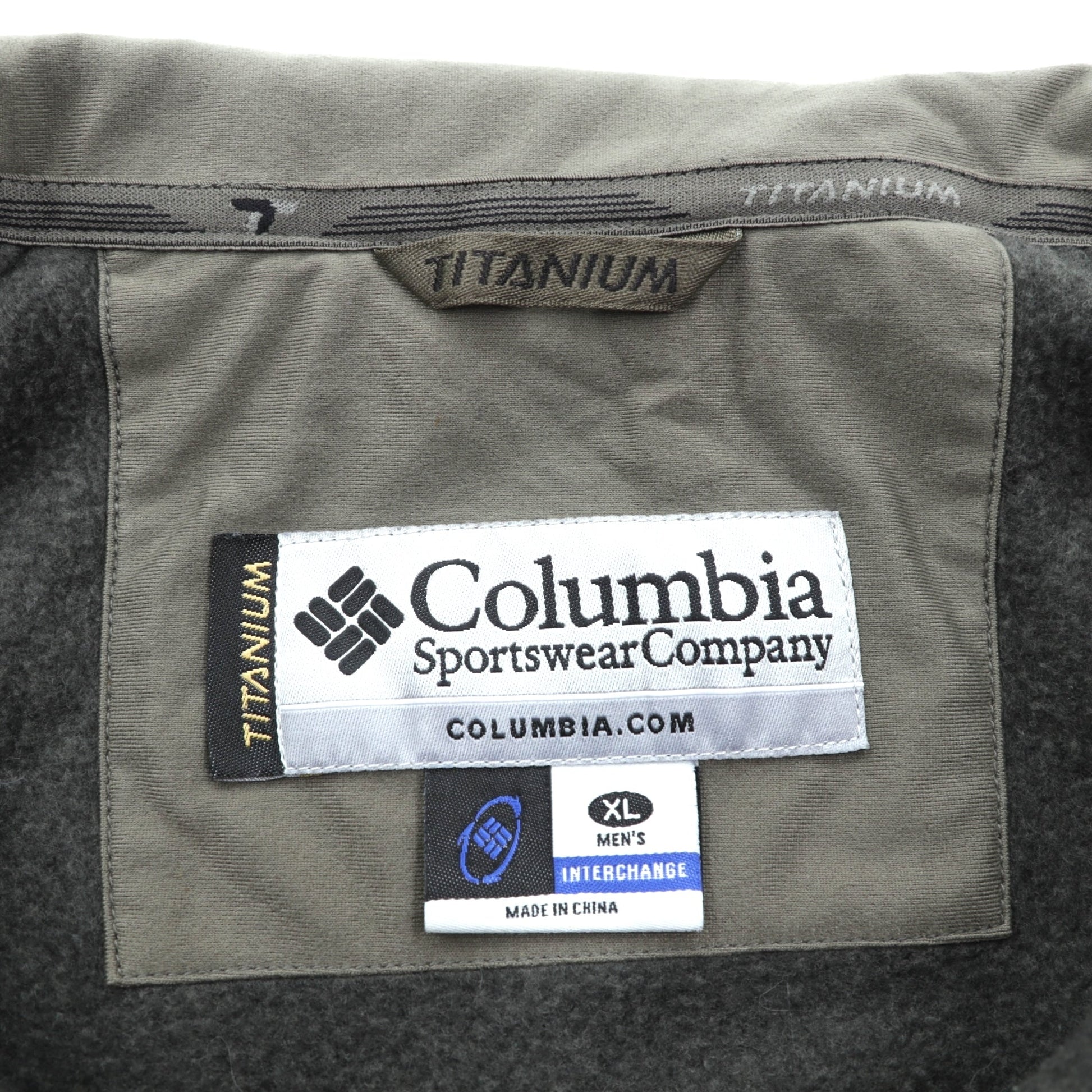 Columbia タイタニウム TITANIUM フリースジャケット XL カーキ ドローコード SM6507 INTERCHANGE