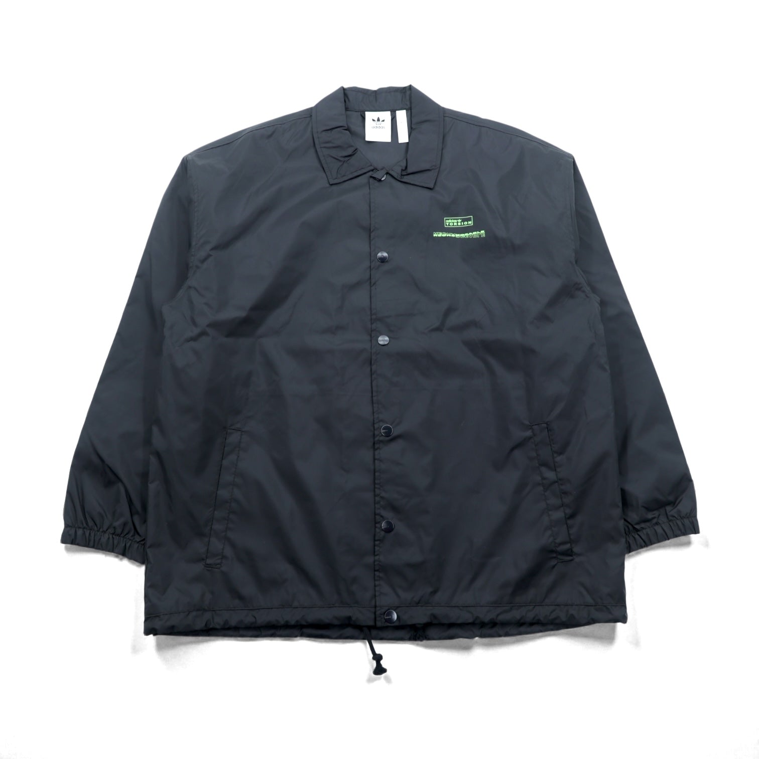 adidas originals コーチジャケット XL ブラック ドローコード ナイロン Torison CoachナイロンジャケットJacket Retro GD6012