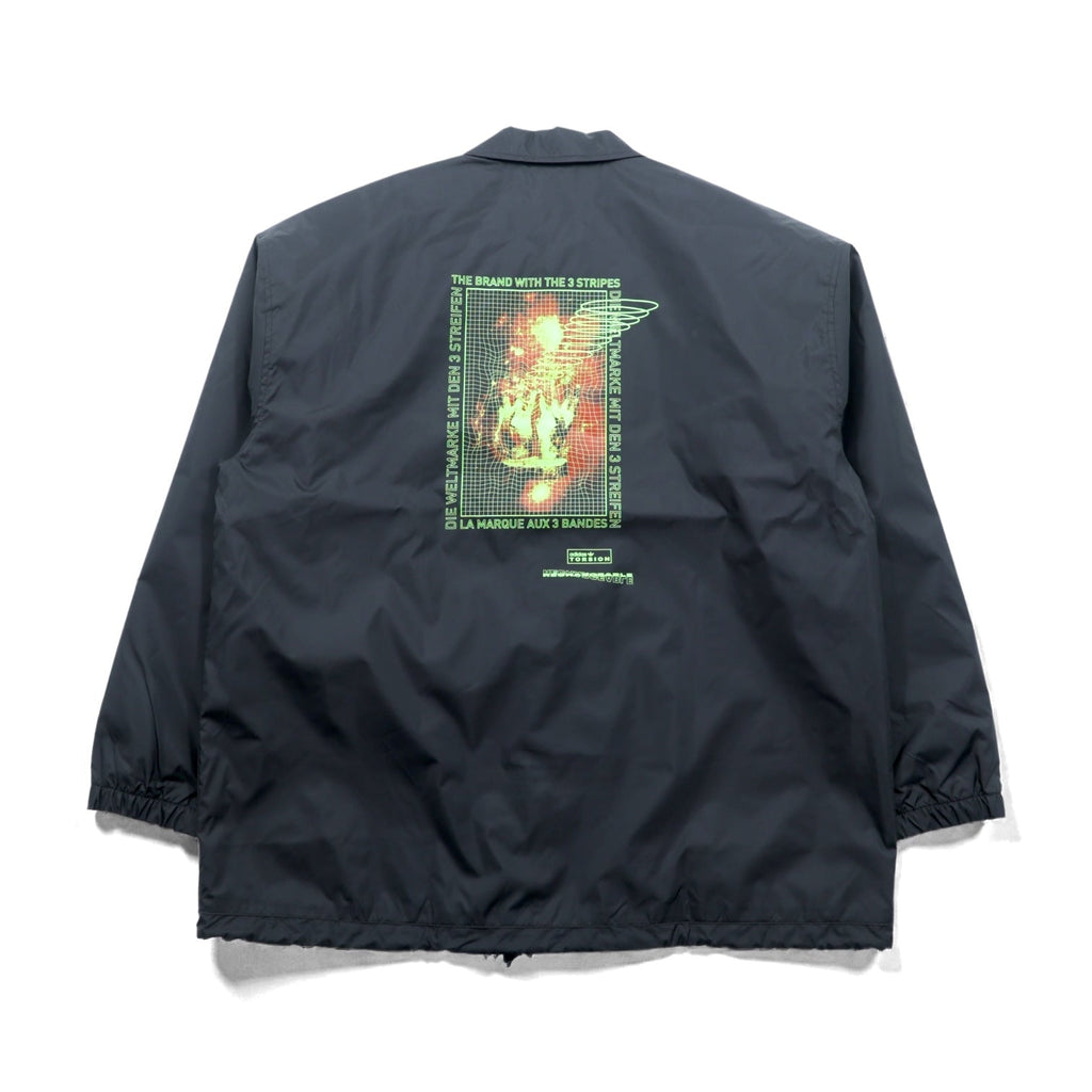 adidas originals コーチジャケット XL ブラック ドローコード ナイロン Torison CoachナイロンジャケットJacket Retro GD6012