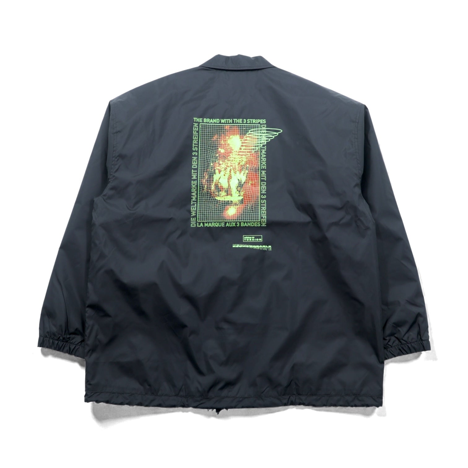 adidas originals コーチジャケット XL ブラック ドローコード ナイロン Torison CoachナイロンジャケットJacket Retro GD6012